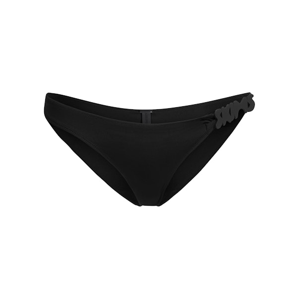 SIGNATURE SWIM LOGO BIKINI BOTTOM | ONYX FLAT ON A WHITE BACKGROUND | FLT