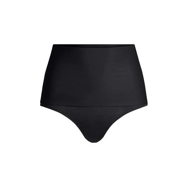 MINIMAL SWIM CONVERTIBLE BIKINI BOTTOM | OBSIDIAN FLAT ON A WHITE BACKGROUND | FLT