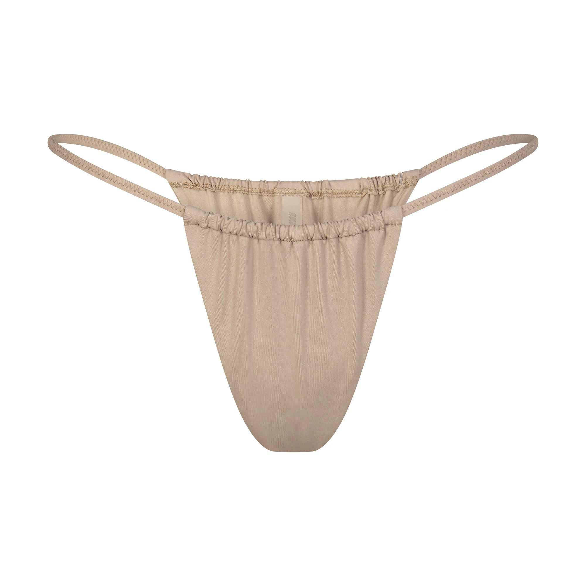 SIGNATURE SWIM STRING BIKINI BOTTOM | DESERT (BIKINI BOTTOMS, SWIM) LAYS FLAT ON A WHITE BACKGROUND