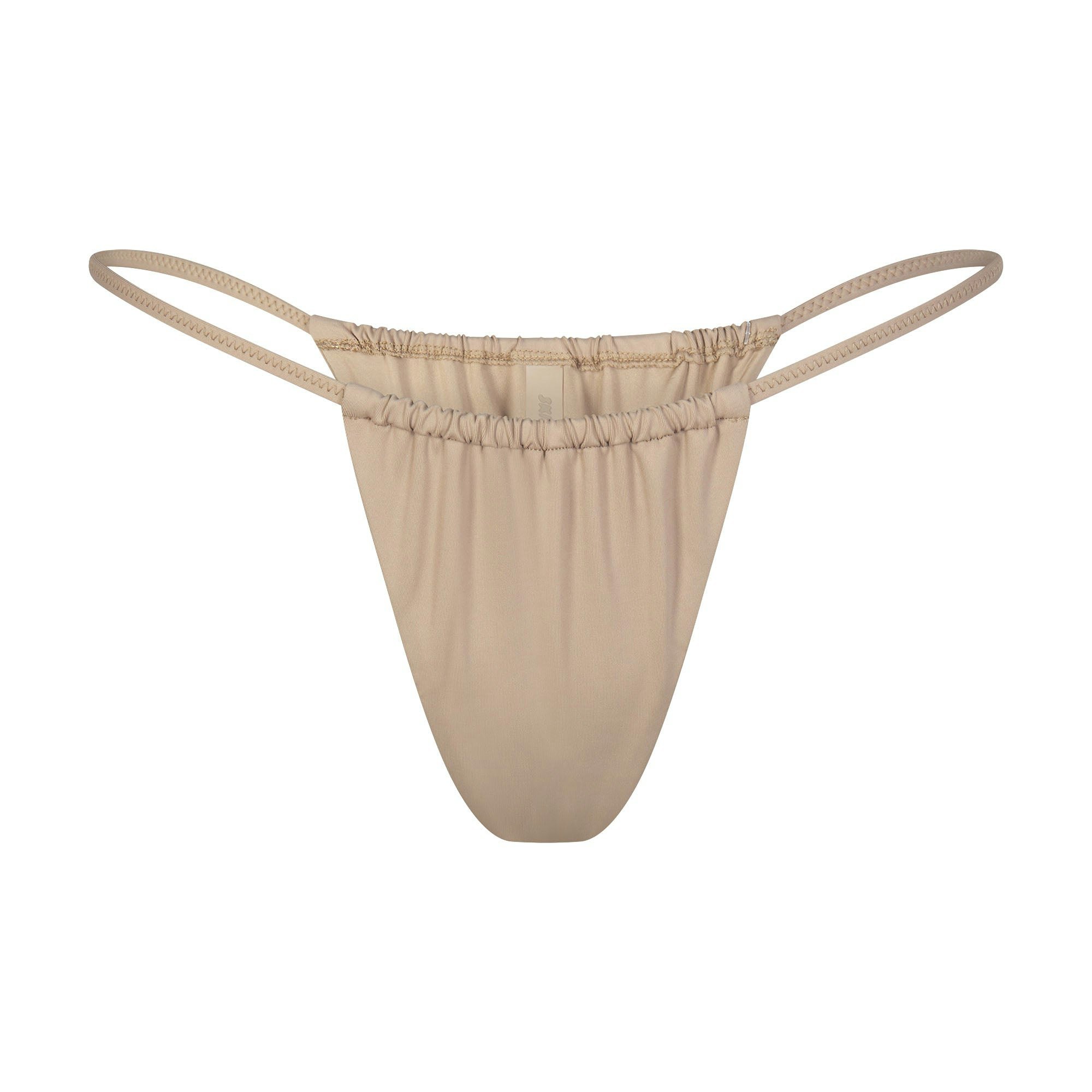 SIGNATURE SWIM STRING BIKINI BOTTOM | DESERT (BIKINI BOTTOMS, SWIM) LAYS FLAT ON A WHITE BACKGROUND