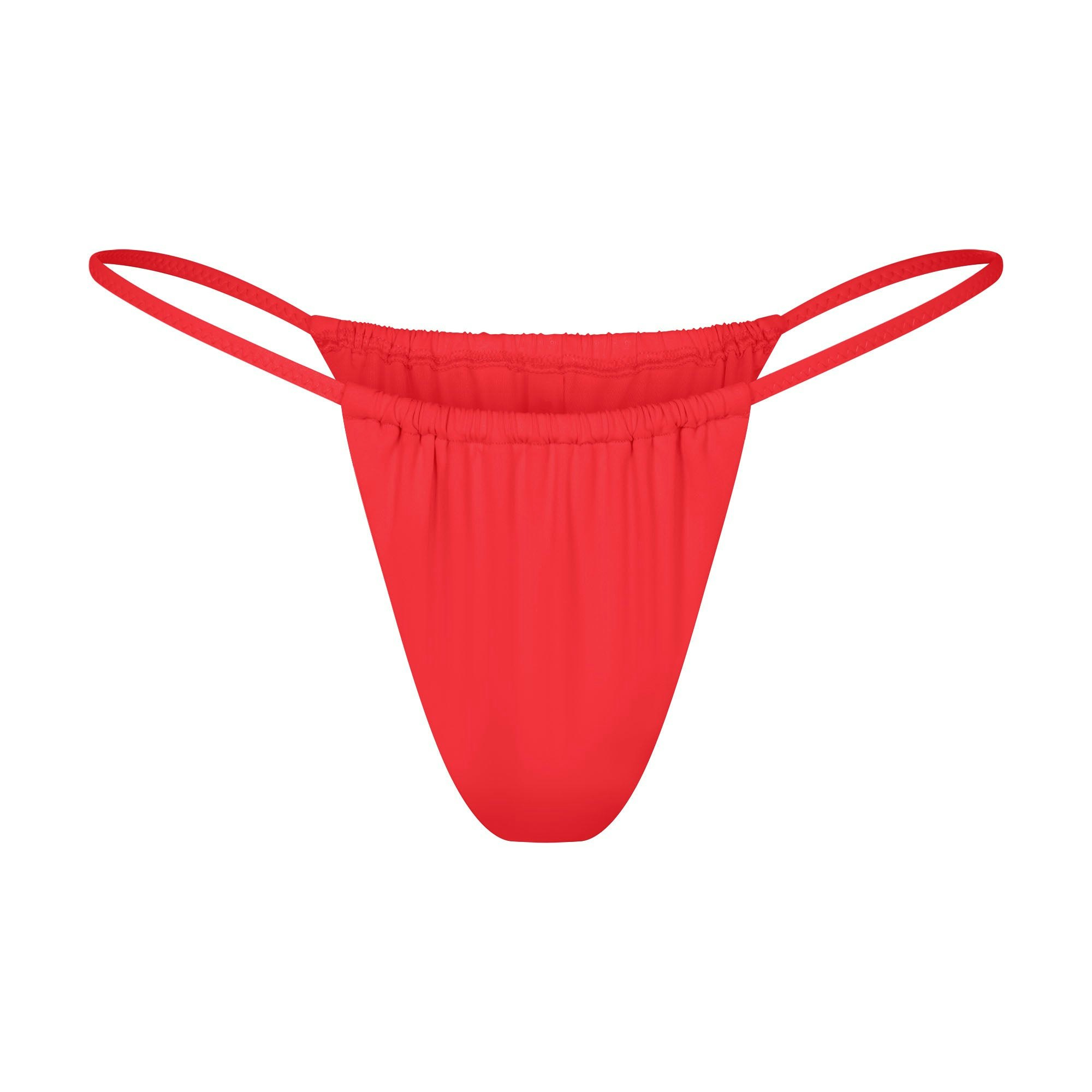 SIGNATURE SWIM STRING BIKINI BOTTOM | RUBY (BIKINI BOTTOMS, SWIM) LAYS FLAT ON A WHITE BACKGROUND | FLT