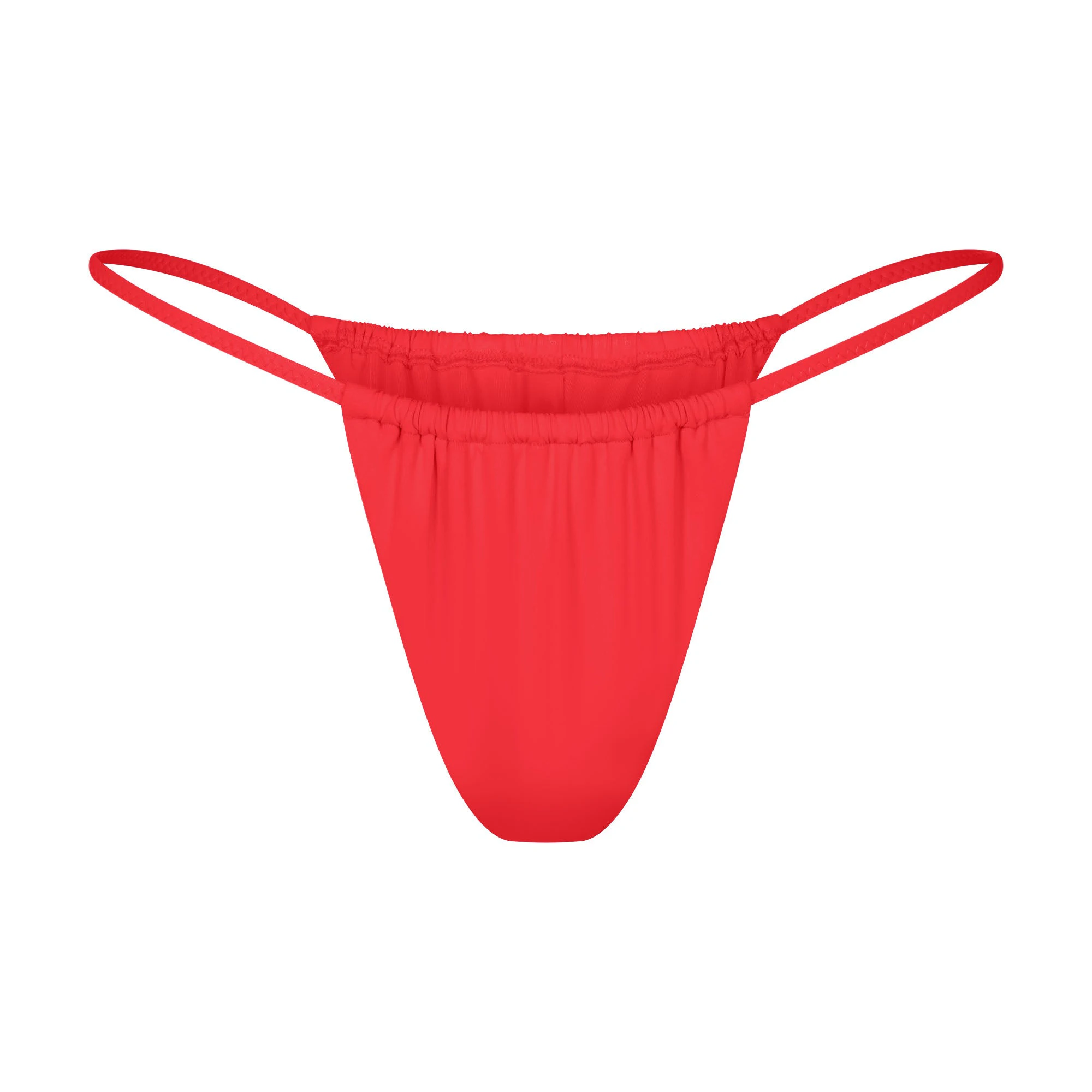 SIGNATURE SWIM STRING BIKINI BOTTOM | RUBY (BIKINI BOTTOMS, SWIM) LAYS FLAT ON A WHITE BACKGROUND | FLT