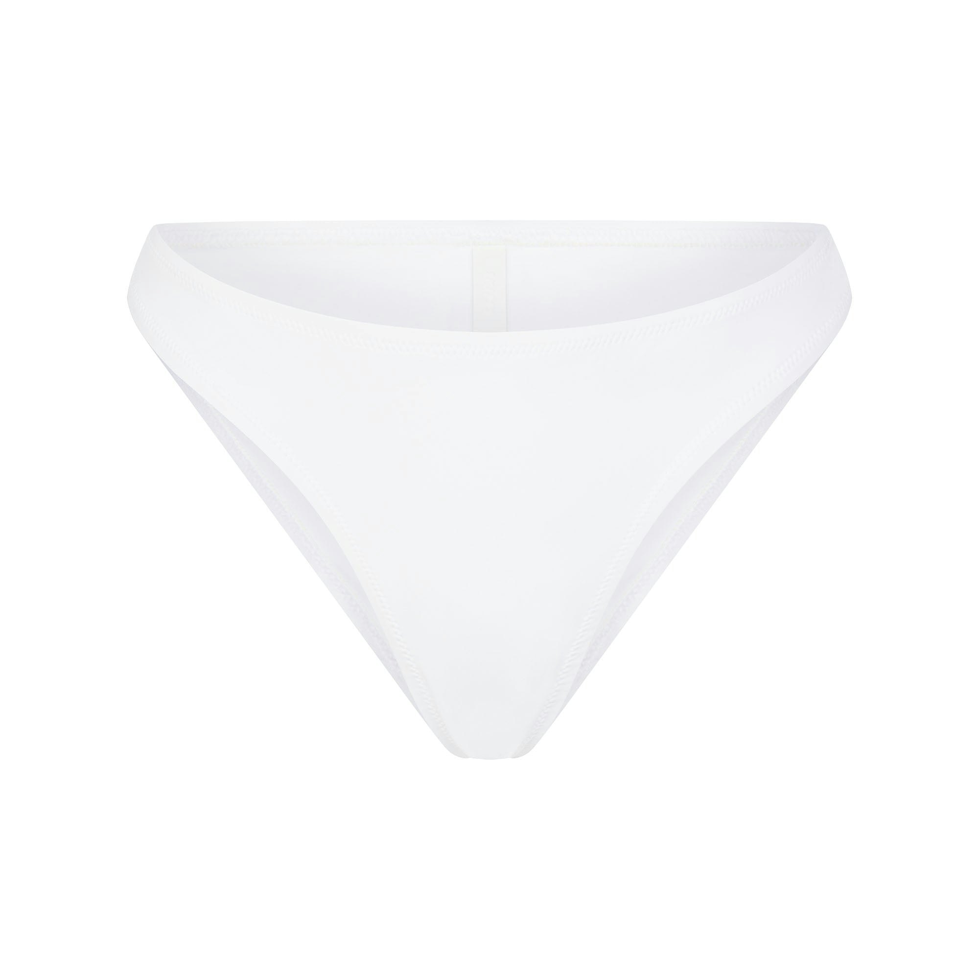 SIGNATURE SWIM MID COVERAGE BOTTOM | SNOW (BIKINI TOPS, SWIM) LAYS FLAT ON A WHITE BACKGROUND