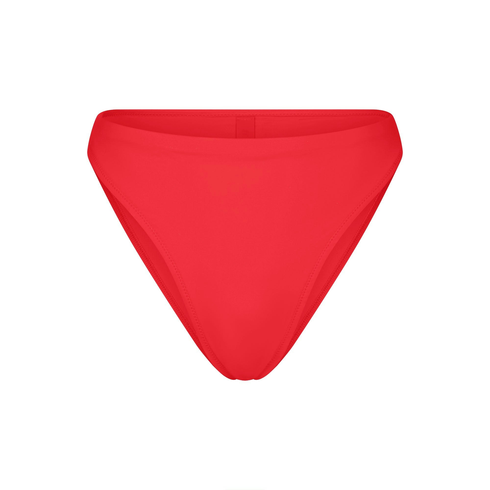 SIGNATURE SWIM HIGH LEG BIKINI BOTTOM | RUBY (BIKINI BOTTOMS, SWIM) LAYS FLAT ON A WHITE BACKGROUND | FLT