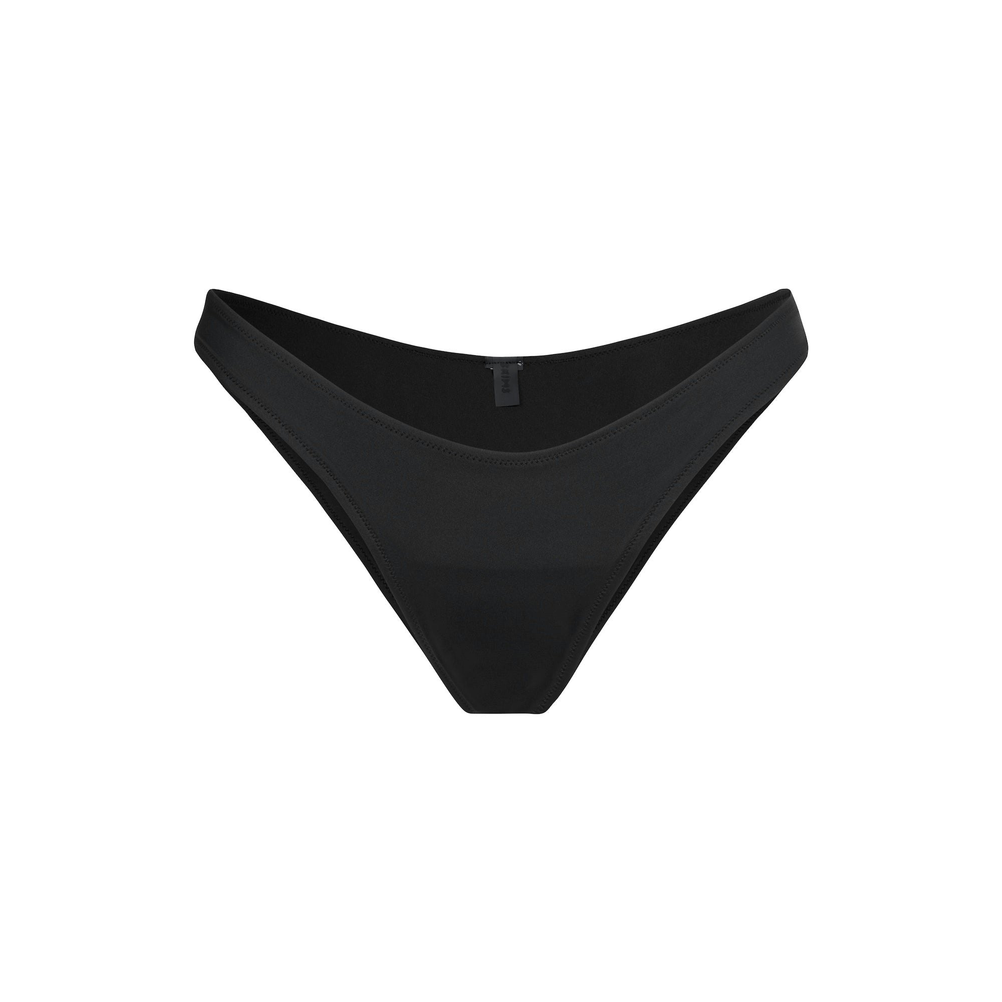 SIGNATURE SWIM DIPPED BIKINI BOTTOM | ONYX FLAT ON A WHITE BACKGROUND | FLT