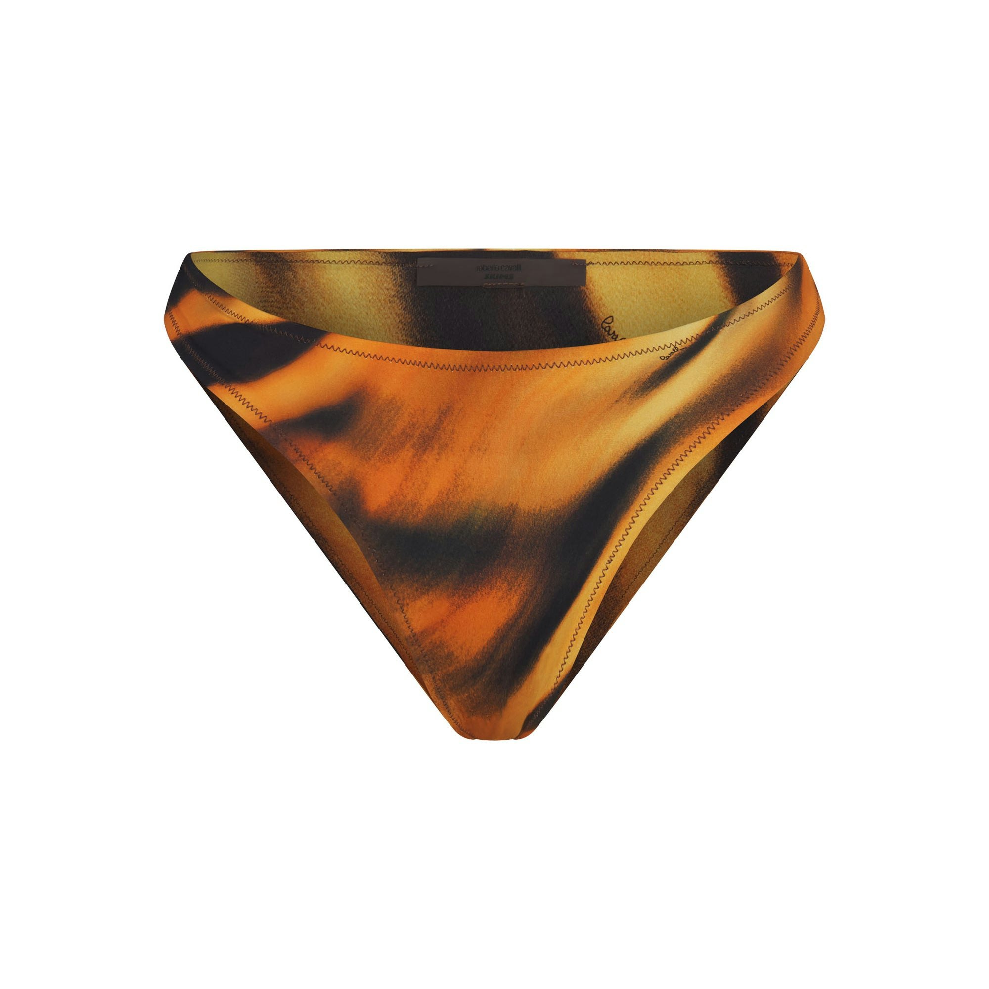ROBERTO CAVALLI X SKIMS DIPPED BIKINI BOTTOM | TIGER FACE PRINT FLAT ON A WHITE BACKGROUND | FLT