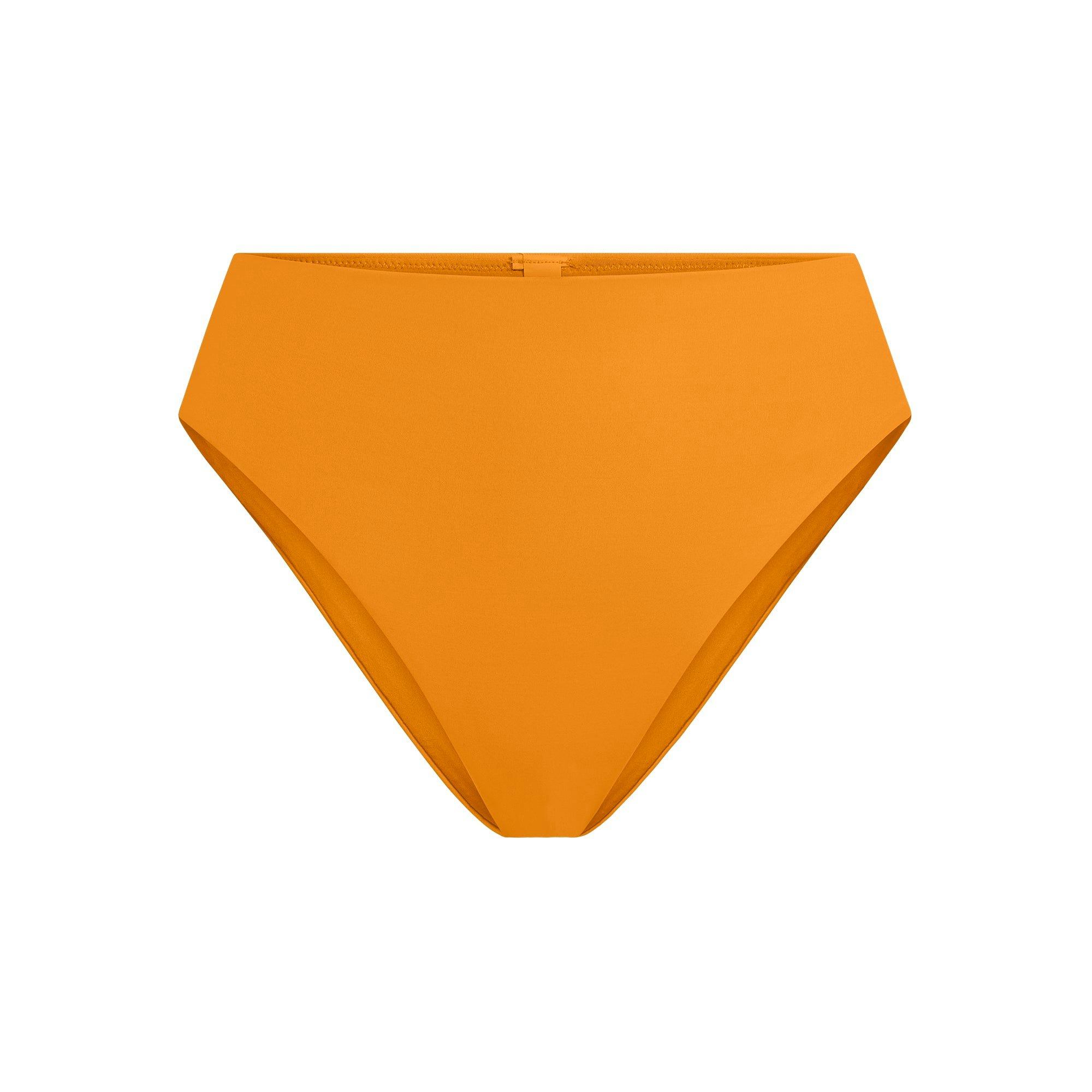 SIGNATURE SWIM HIGH-WAISTED BIKINI BOTTOM | TANGERINE FLAT ON A WHITE BACKGROUND | FLT