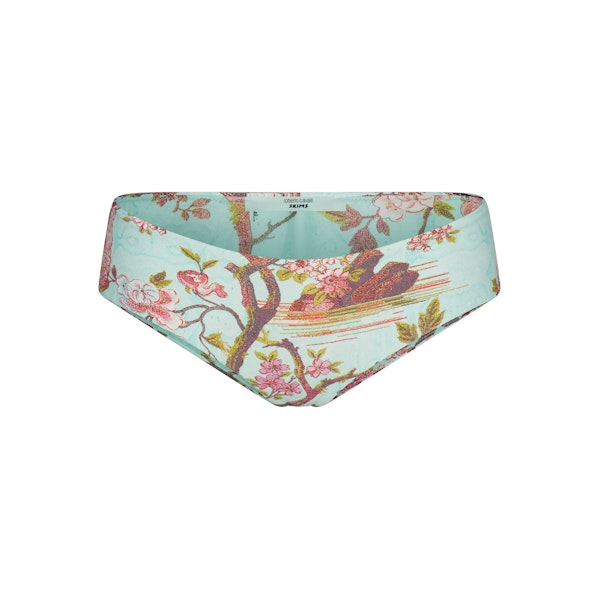 ROBERTO CAVALLI X SKIMS HIPSTER BIKINI BOTTOM | FAGIANELLA PRINT FLAT ON A WHITE BACKGROUND | FLT