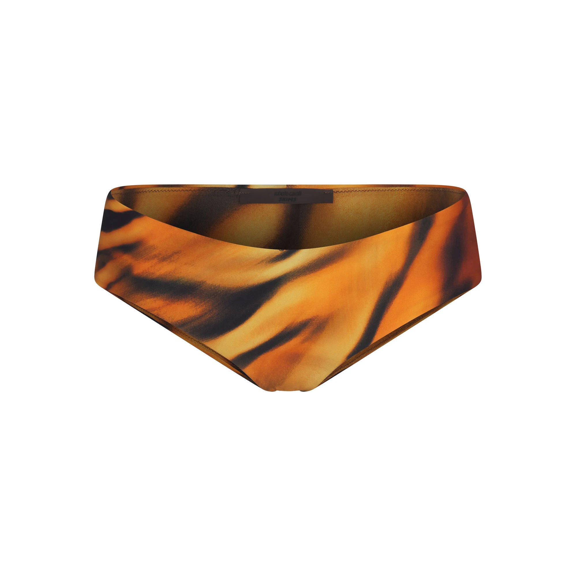 ROBERTO CAVALLI X SKIMS HIPSTER BIKINI BOTTOM | TIGER FACE PRINT FLAT ON A WHITE BACKGROUND | FLT