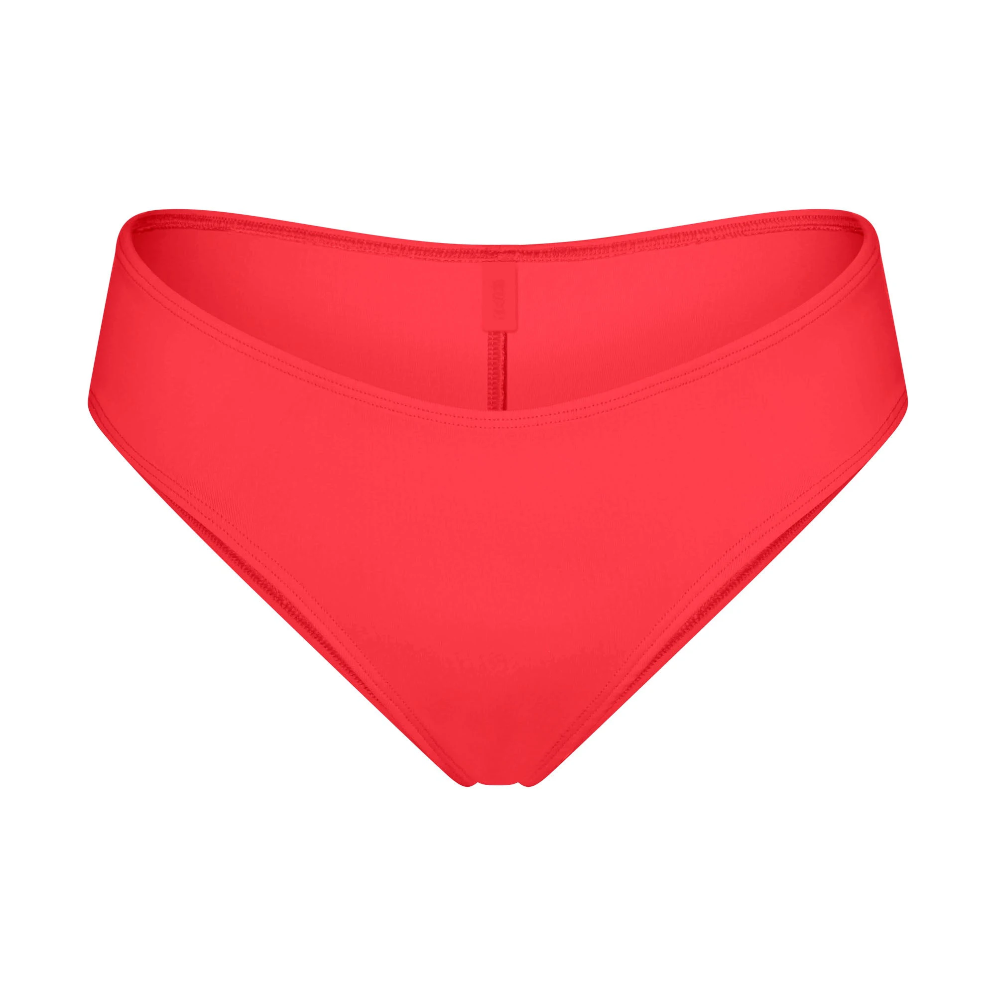 ICONIC SWIM HIPSTER BIKINI BOTTOM | CARMINE FLAT ON A WHITE BACKGROUND | FLT