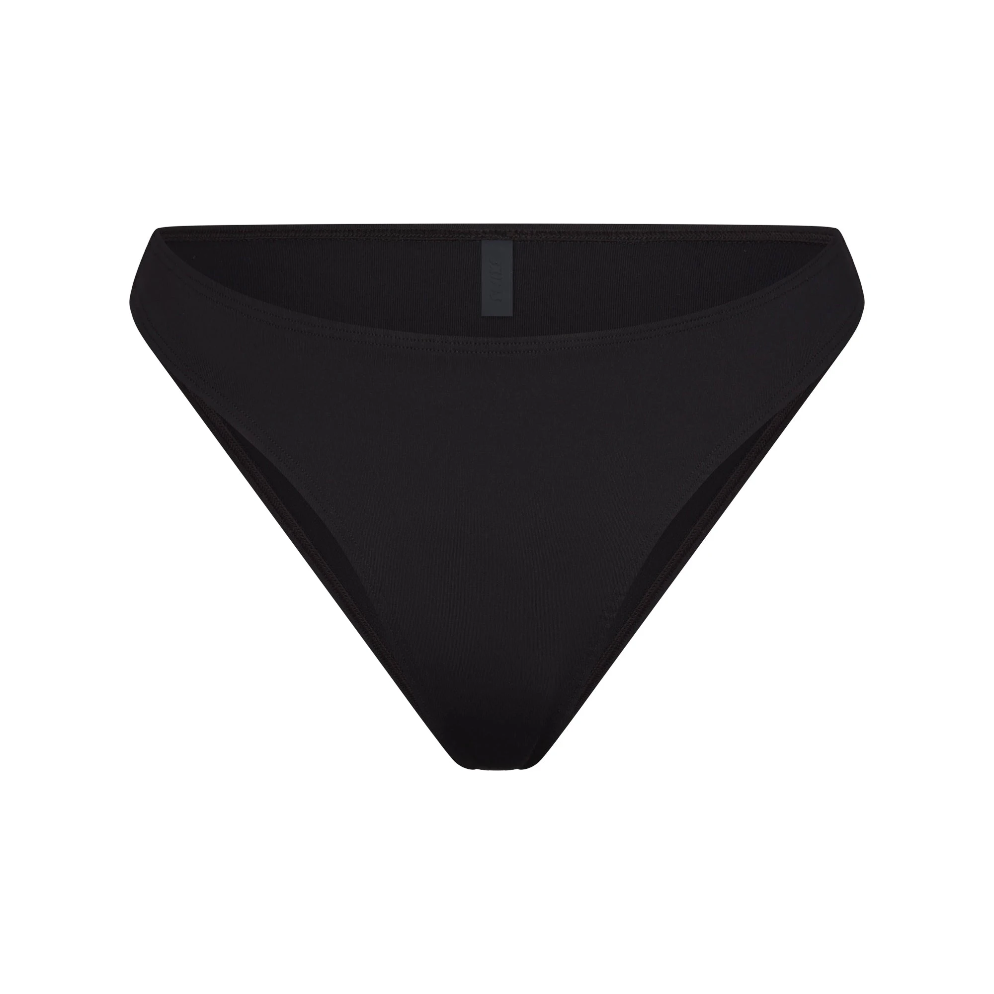 ICONIC SWIM HIGH LEG BIKINI BOTTOM | OBSIDIAN FLAT ON A WHITE BACKGROUND | FLT