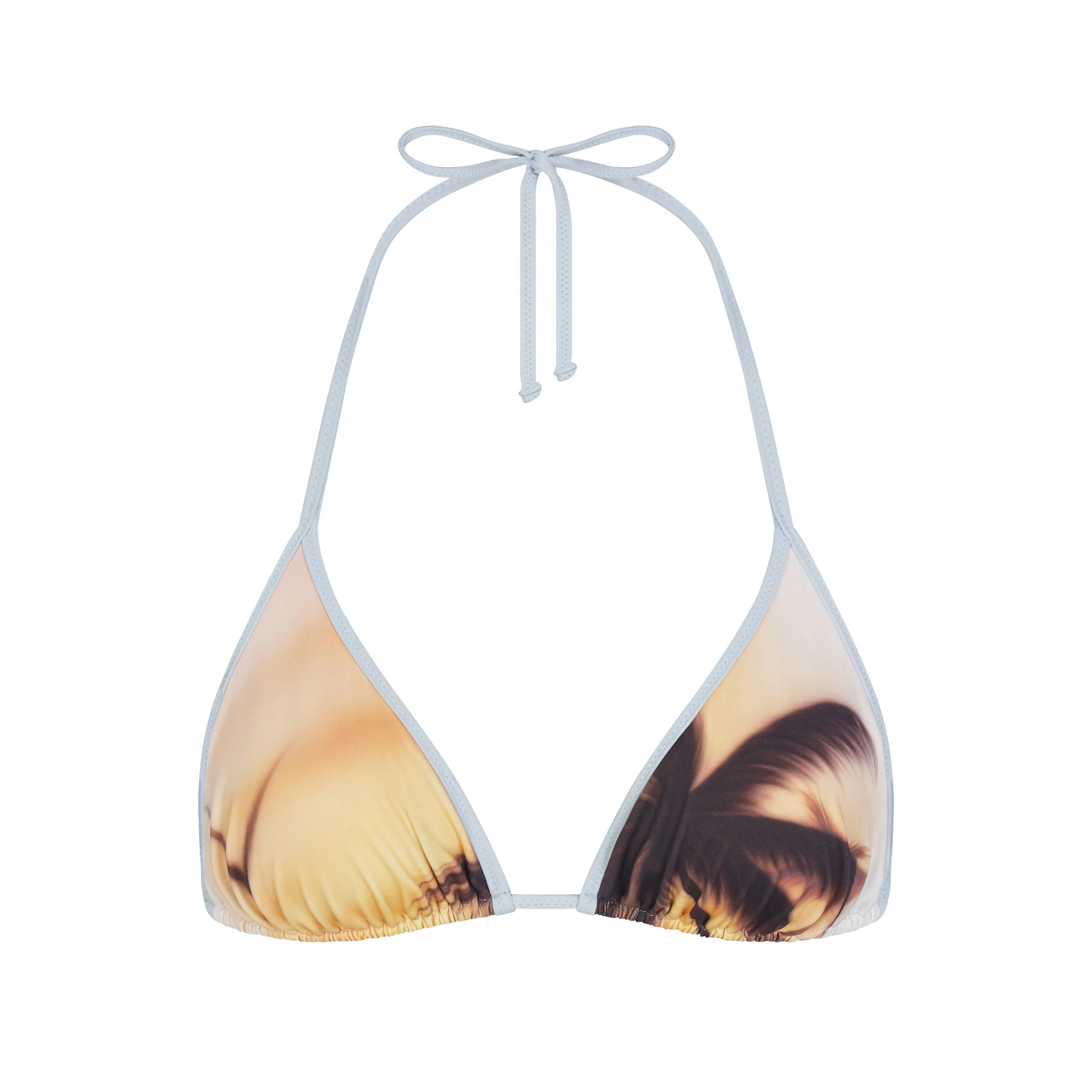 SIGNATURE SWIM TRIANGLE BIKINI TOP | AIRBRUSH BEACH SCENE LAYS FLAT ON A WHITE BACKGROUND | FLT