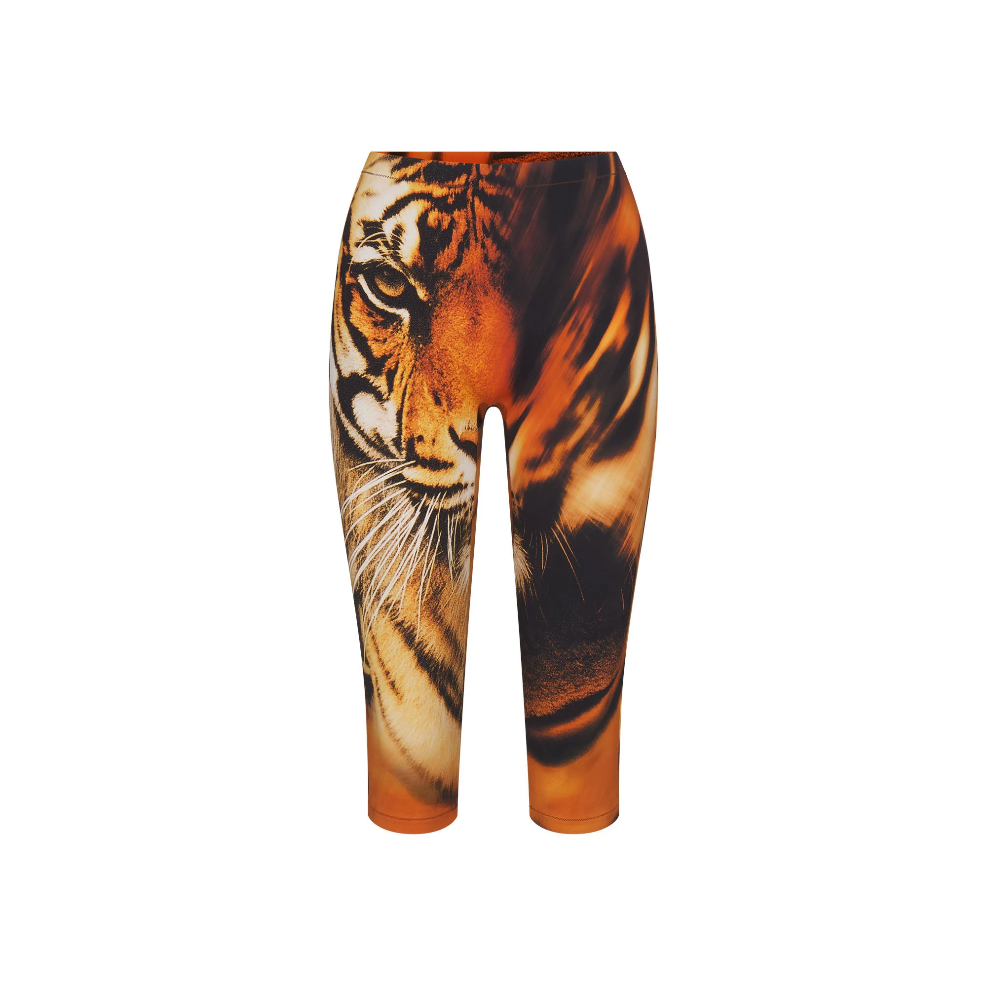 ROBERTO CAVALLI X SKIMS CAPRI | TIGER FACE PRINT FLAT ON A WHITE BACKGROUND | FLT