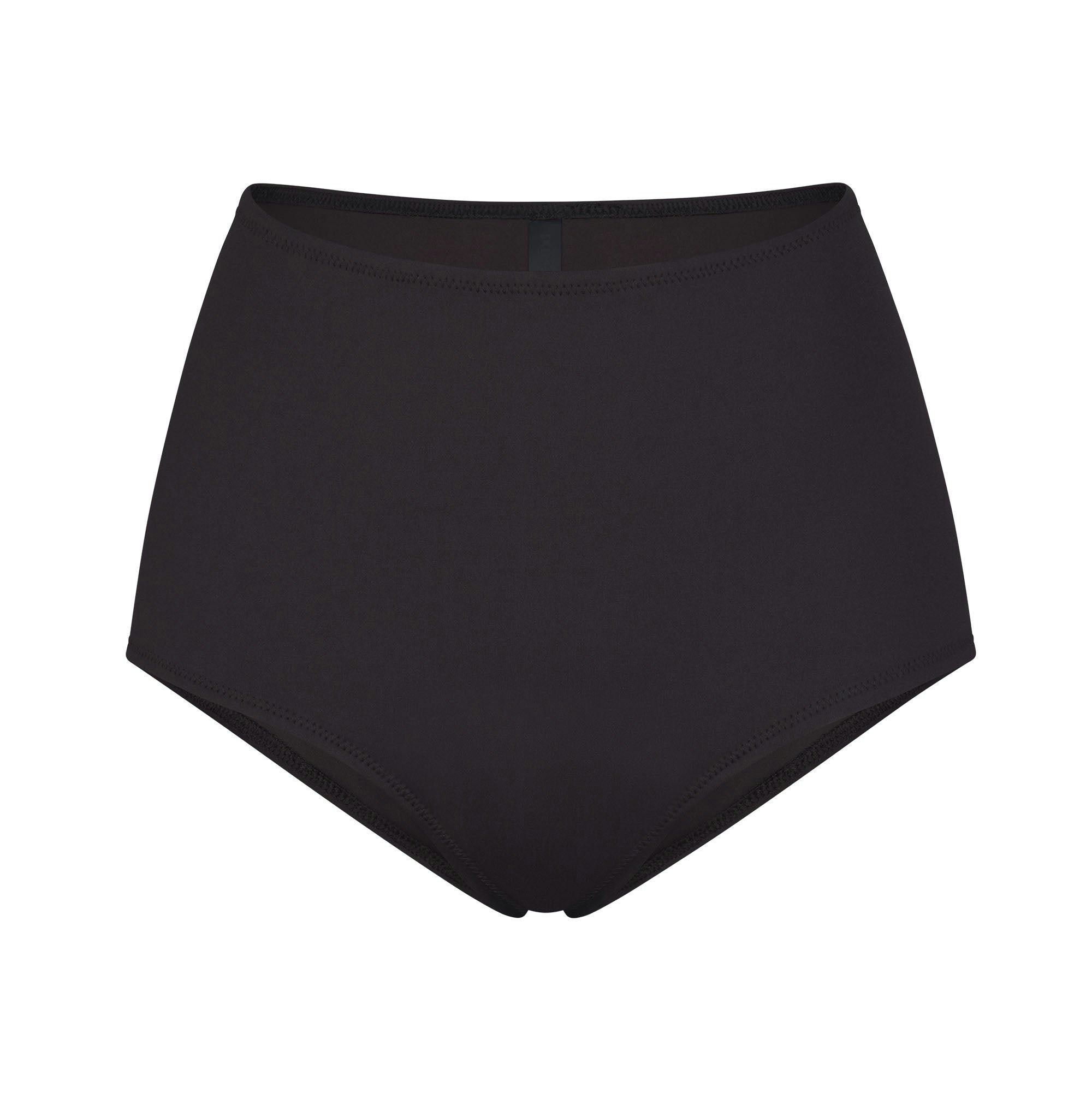 SIGNATURE SWIM BOY SHORT | ONYX (BIKINI BOTTOMS, SWIM) LAYS FLAT ON A WHITE BACKGROUND