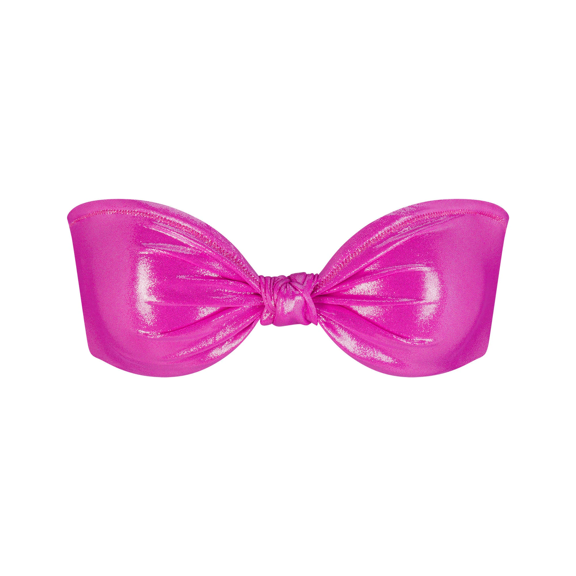 LIQUID SHINE SWIM KNOTTED BANDEAU BIKINI TOP | LOLLIPOP (BIKINI TOPS, SWIM) LAYS FLAT ON A WHITE BACKGROUND | FLT