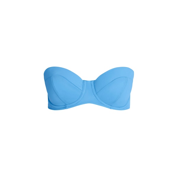 SIGNATURE SWIM STRAPLESS UNDERWIRE BIKINI TOP | TIDE FLAT ON A WHITE BACKGROUND | FLT