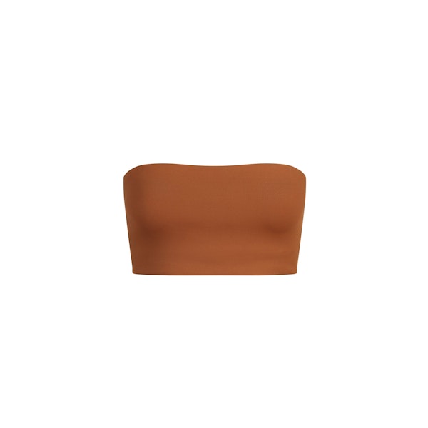 MINIMAL SWIM CONVERTIBLE BANDEAU BIKINI TOP | BRONZE FLAT ON A WHITE BACKGROUND | FLT