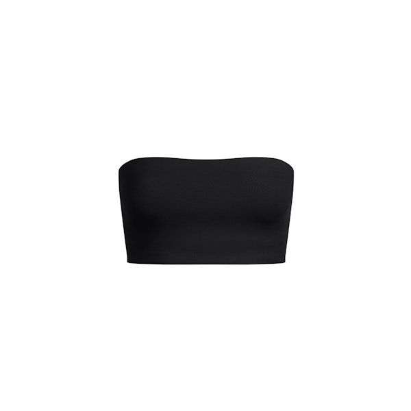 MINIMAL SWIM CONVERTIBLE BANDEAU BIKINI TOP | OBSIDIAN FLAT ON A WHITE BACKGROUND | FLT