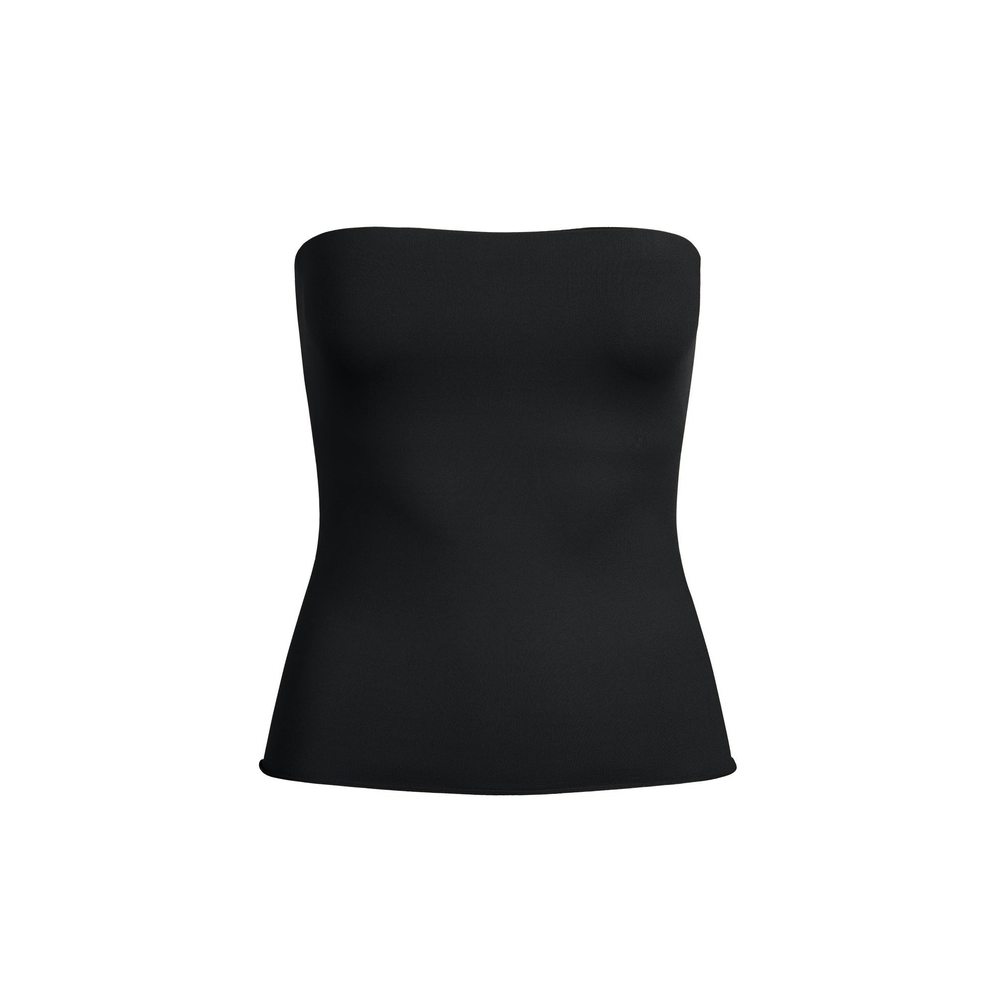 MINIMAL SWIM CONVERTIBLE BANDEAU BIKINI TOP | OBSIDIAN FLAT ON A WHITE BACKGROUND | FLT