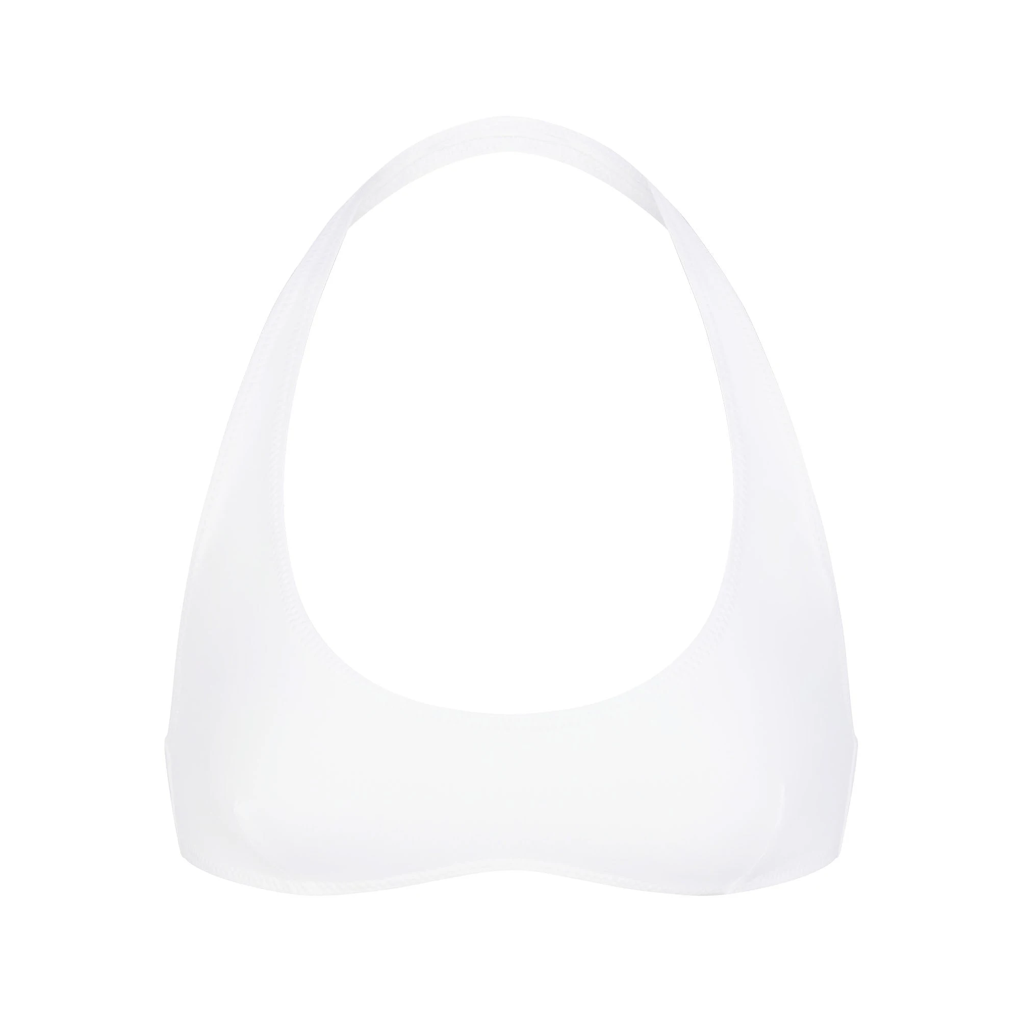 SIGNATURE SWIM HALTER SCOOP BIKINI TOP | SNOW (BIKINI TOPS, SWIM) LAYS FLAT ON A WHITE BACKGROUND