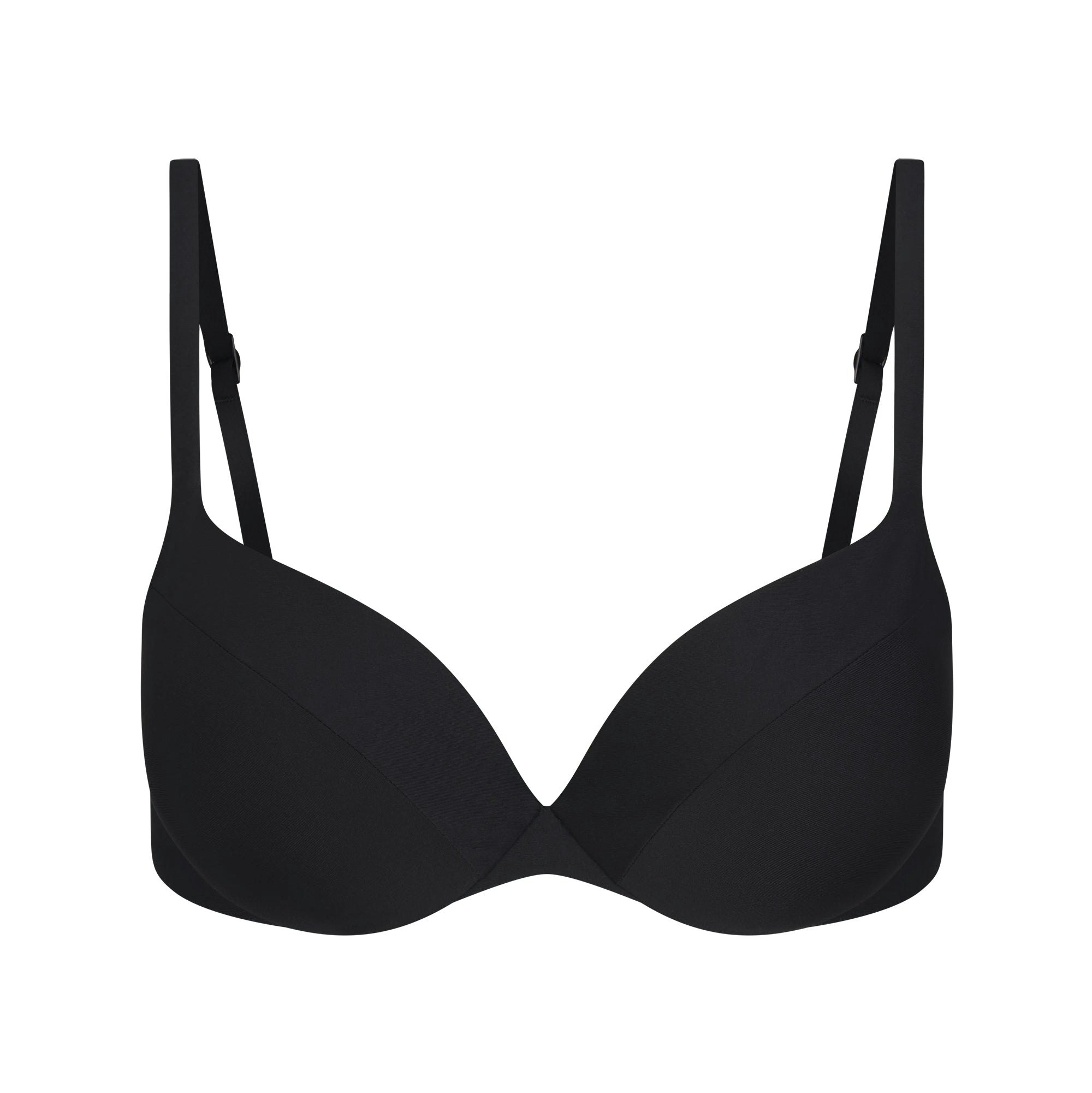 SIGNATURE SWIM ULTIMATE PUSH-UP TIE BACK BIKINI TOP | ONYX LAYS FLAT ON A WHITE BACKGROUND | FLT