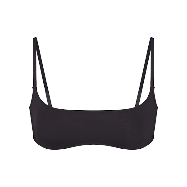 SIGNATURE SWIM MICRO SCOOP BIKINI TOP | ONYX (BIKINI TOPS, SWIM) LAYS FLAT ON A WHITE BACKGROUND | FLT