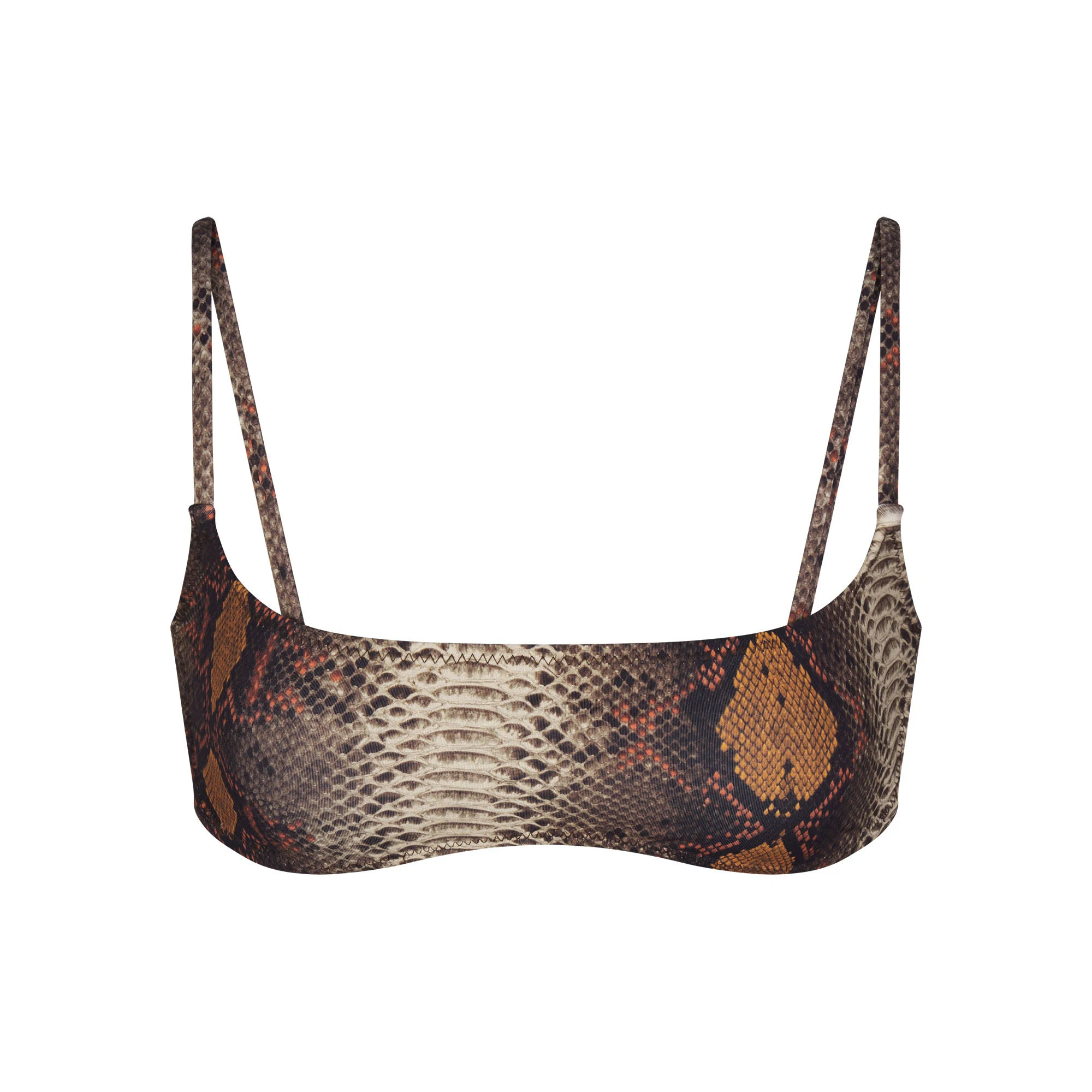 SIGNATURE SWIM MICRO SCOOP BIKINI TOP | DESERT SNAKE PRINT (BIKINI TOPS, SWIM) LAYS FLAT ON A WHITE BACKGROUND | FLT