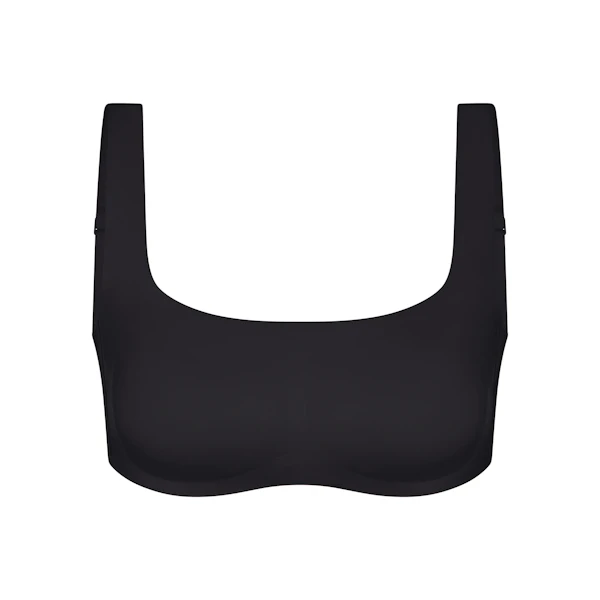 SIGNATURE SWIM SCOOP BIKINI TOP | ONYX (BANDEAUS, SWIM) LAYS FLAT ON A WHITE BACKGROUND | FLT