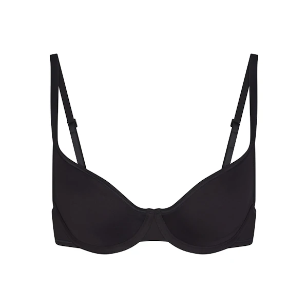 SIGNATURE SWIM UNDERWIRE SCOOP BIKINI TOP | ONYX (BIKINI TOPS, SWIM) LAYS FLAT ON A WHITE BACKGROUND | FLT