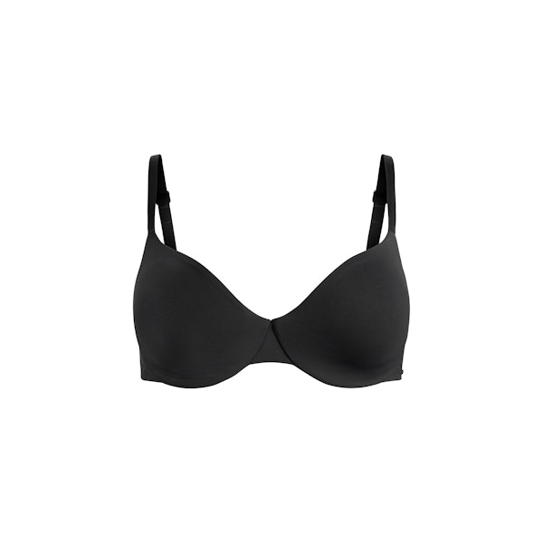SIGNATURE SWIM FULL COVERAGE UNDERWIRE BIKINI TOP | ONYX FLAT ON A WHITE BACKGROUND | FLT
