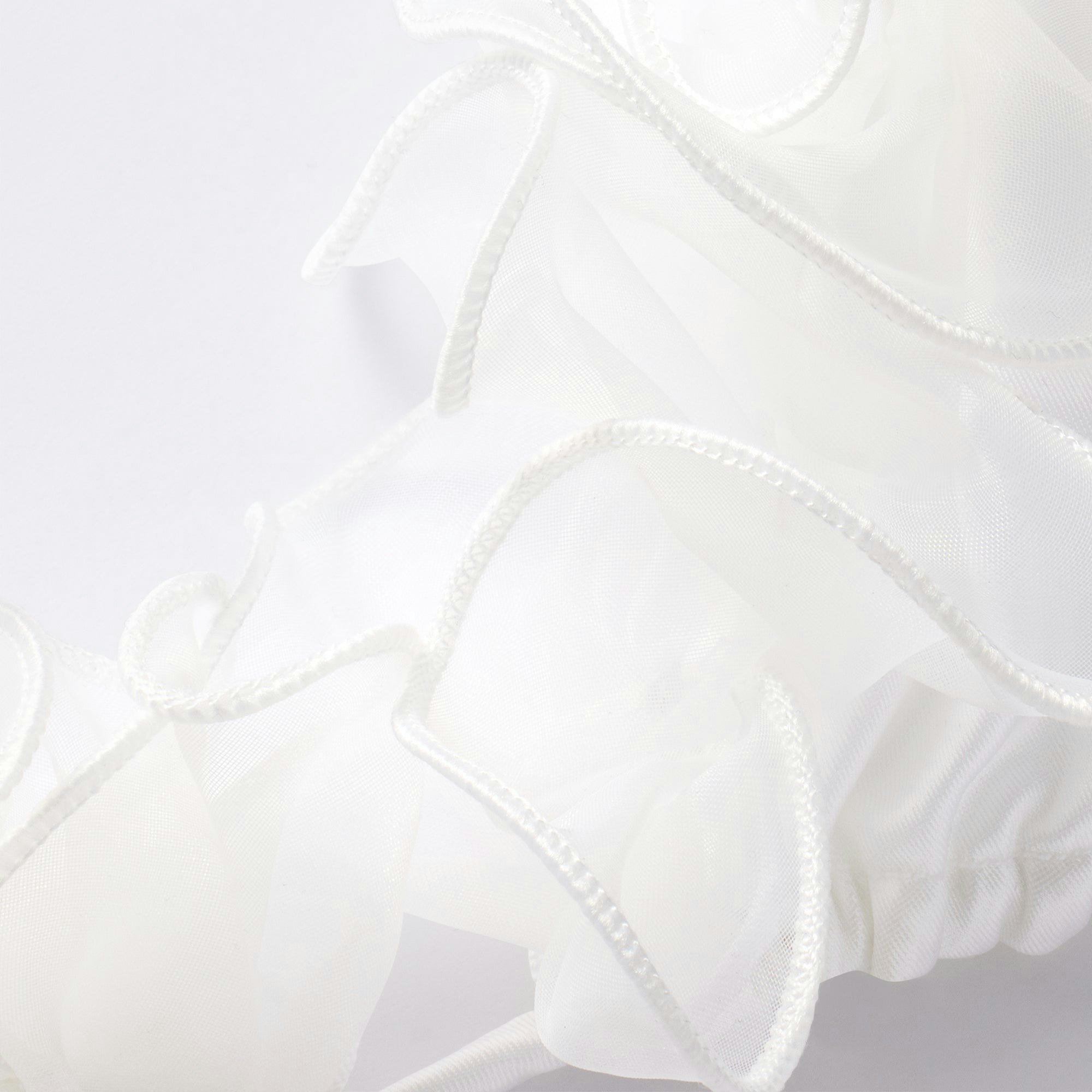 BRIDAL SWIM RUFFLE TRIANGLE BIKINI TOP | SNOW ADDITIONAL FABRIC DETAILS