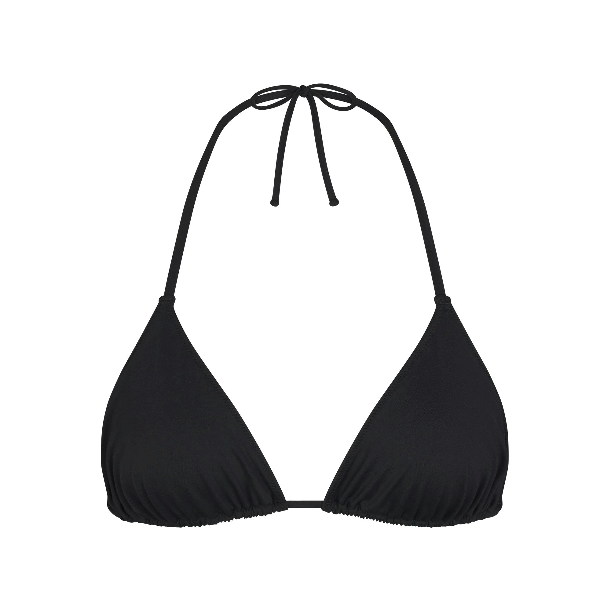SIGNATURE SWIM TRIANGLE BIKINI TOP | ONYX FLAT ON A WHITE BACKGROUND | FLT