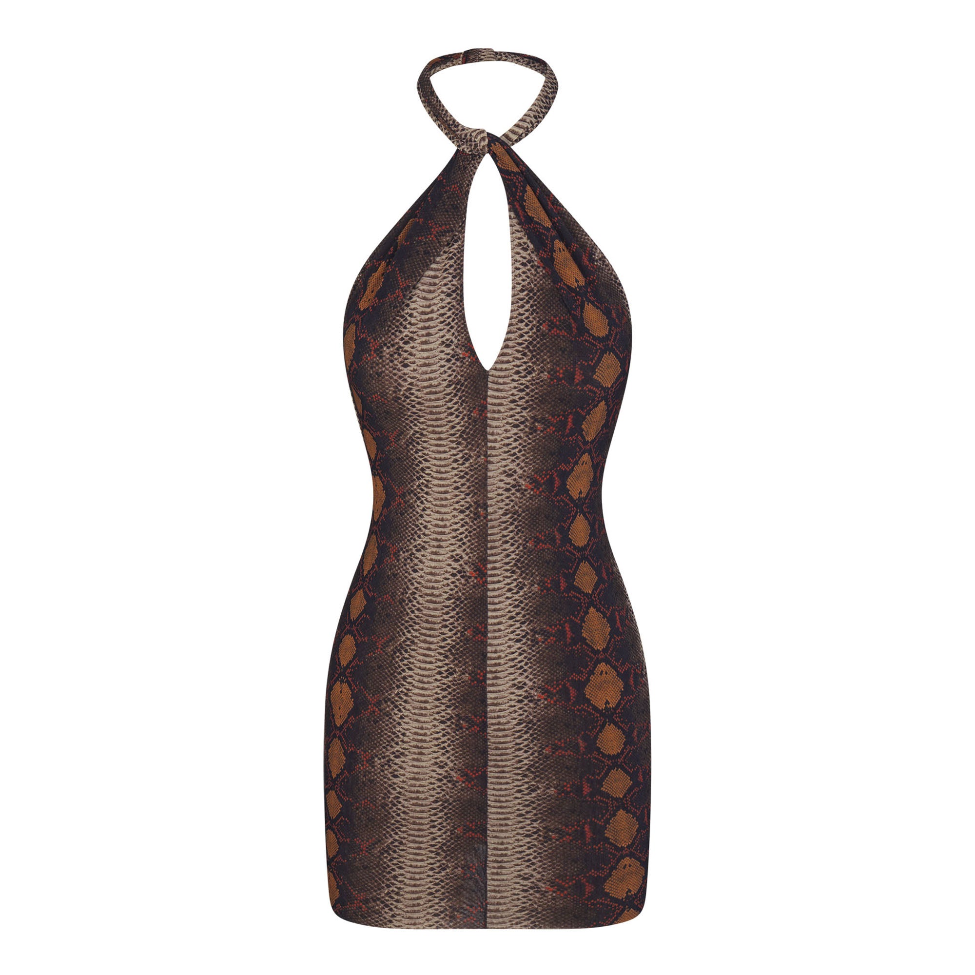 Halter neck snake print dress shop