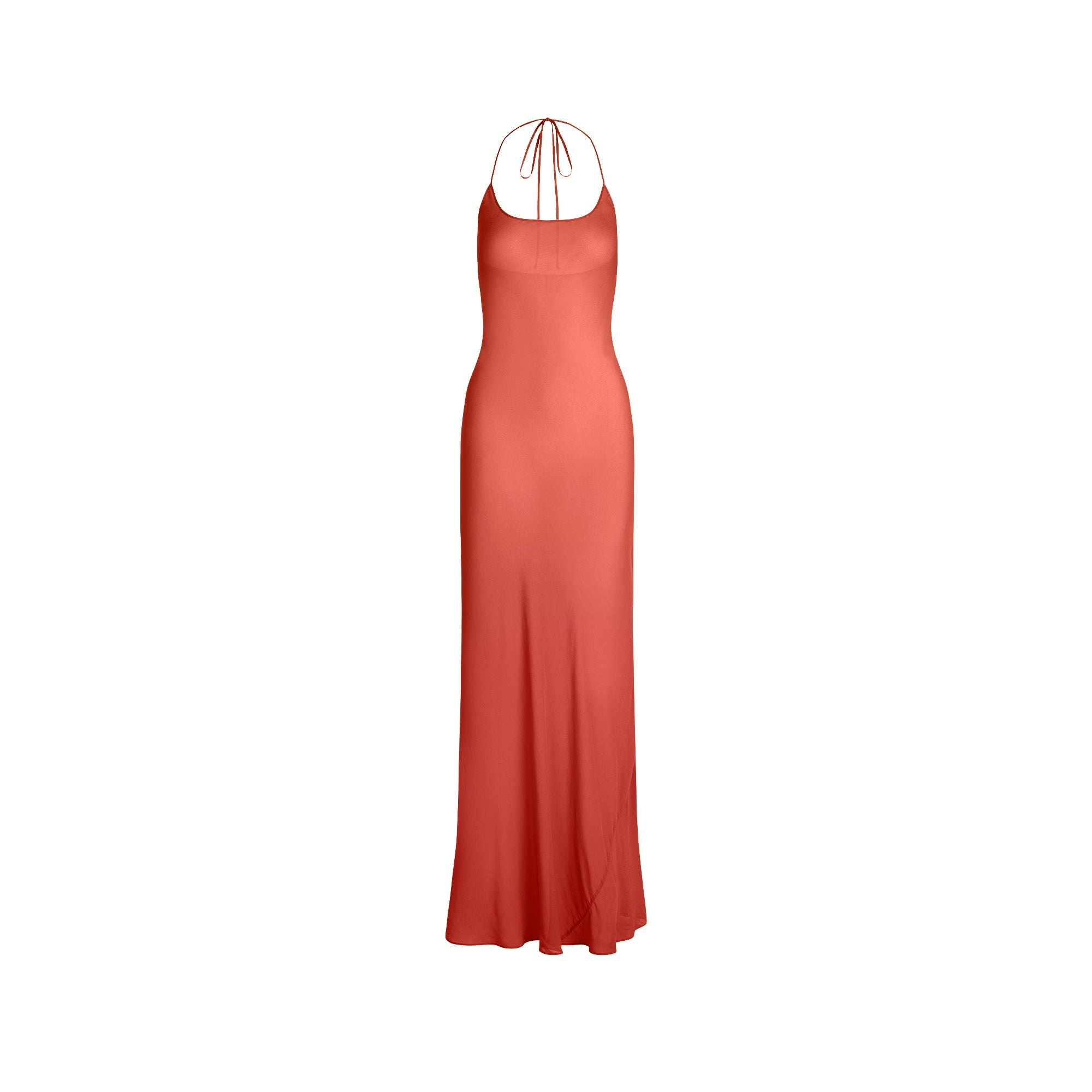 MINIMAL SWIM COVER UP LONG SLIP DRESS | AUBURN FLAT ON A WHITE BACKGROUND | FLT