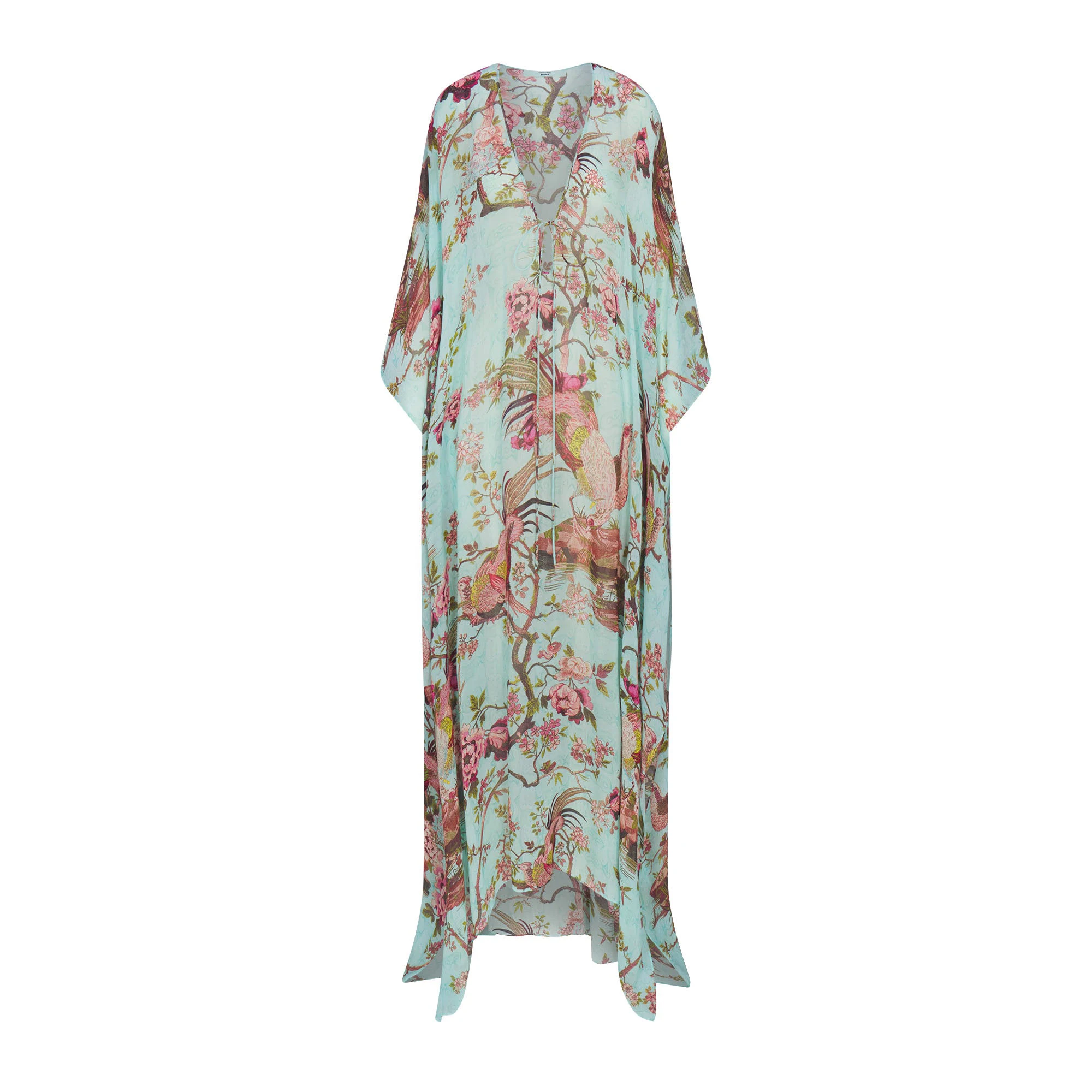 ROBERTO CAVALLI X SKIMS LONG KAFTAN | FAGIANELLA PRINT FLAT ON A WHITE BACKGROUND | FLT