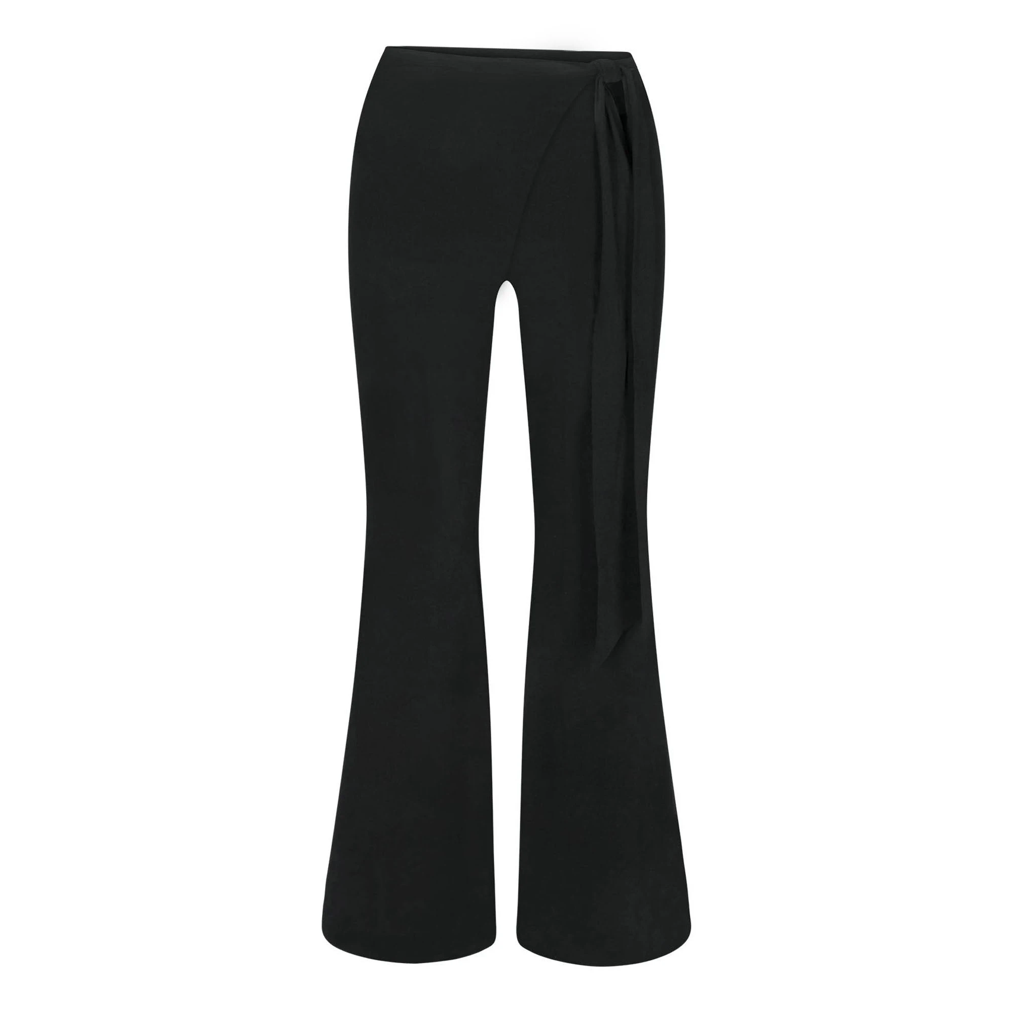 SUMMER MESH WRAP PANT | ONYX (COVER UPS, BOTTOMS) LAYS FLAT ON A WHITE BACKGROUND