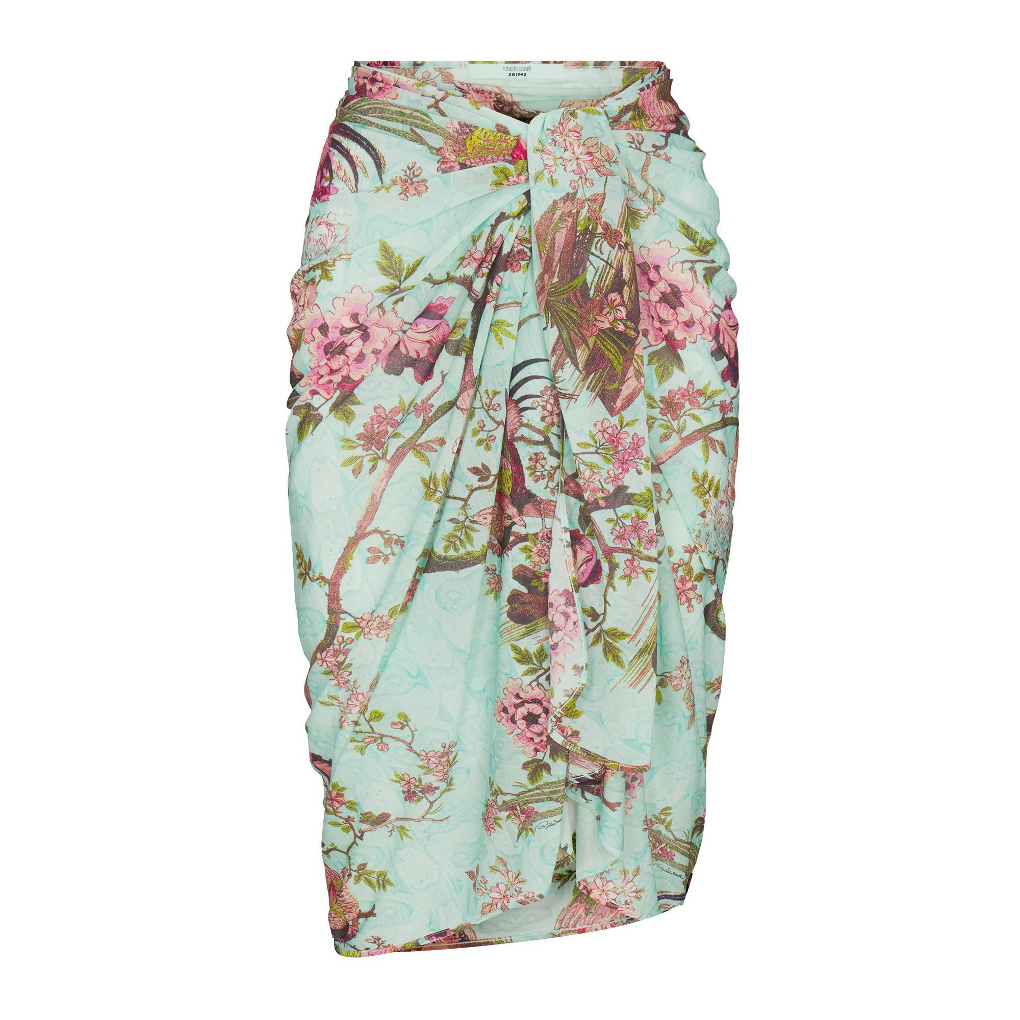 ROBERTO CAVALLI X SKIMS SARONG | FAGIANELLA PRINT FLAT ON A WHITE BACKGROUND | FLT