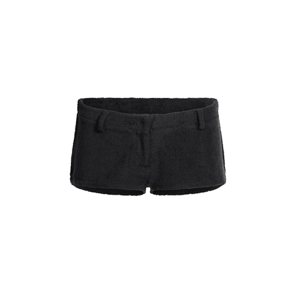 TERRY COVER UPS SHORT SHORT | ONYX FLAT ON A WHITE BACKGROUND | FLT