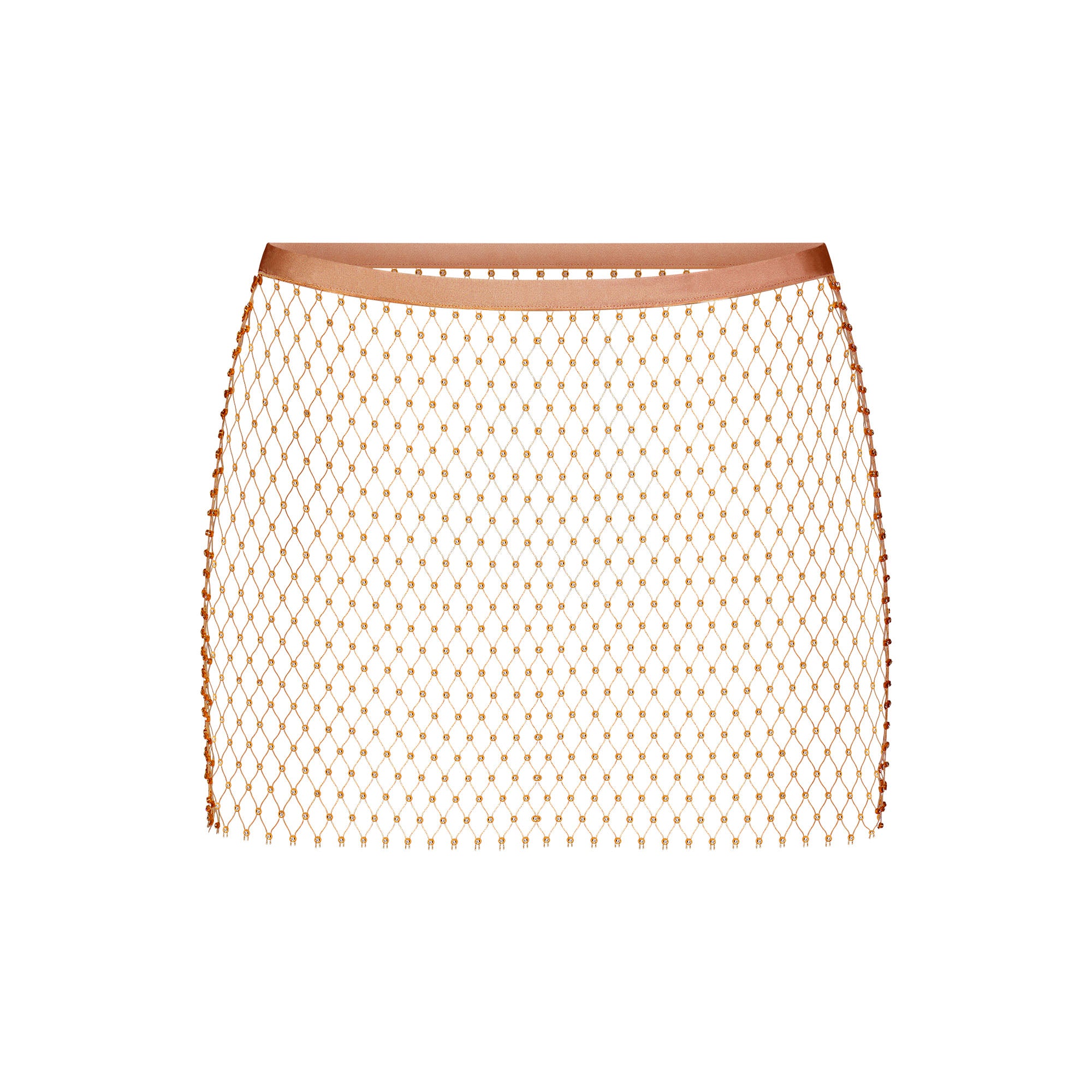 RHINESTONE COVER UPS LOW RISE MINI SKIRT CINNAMON