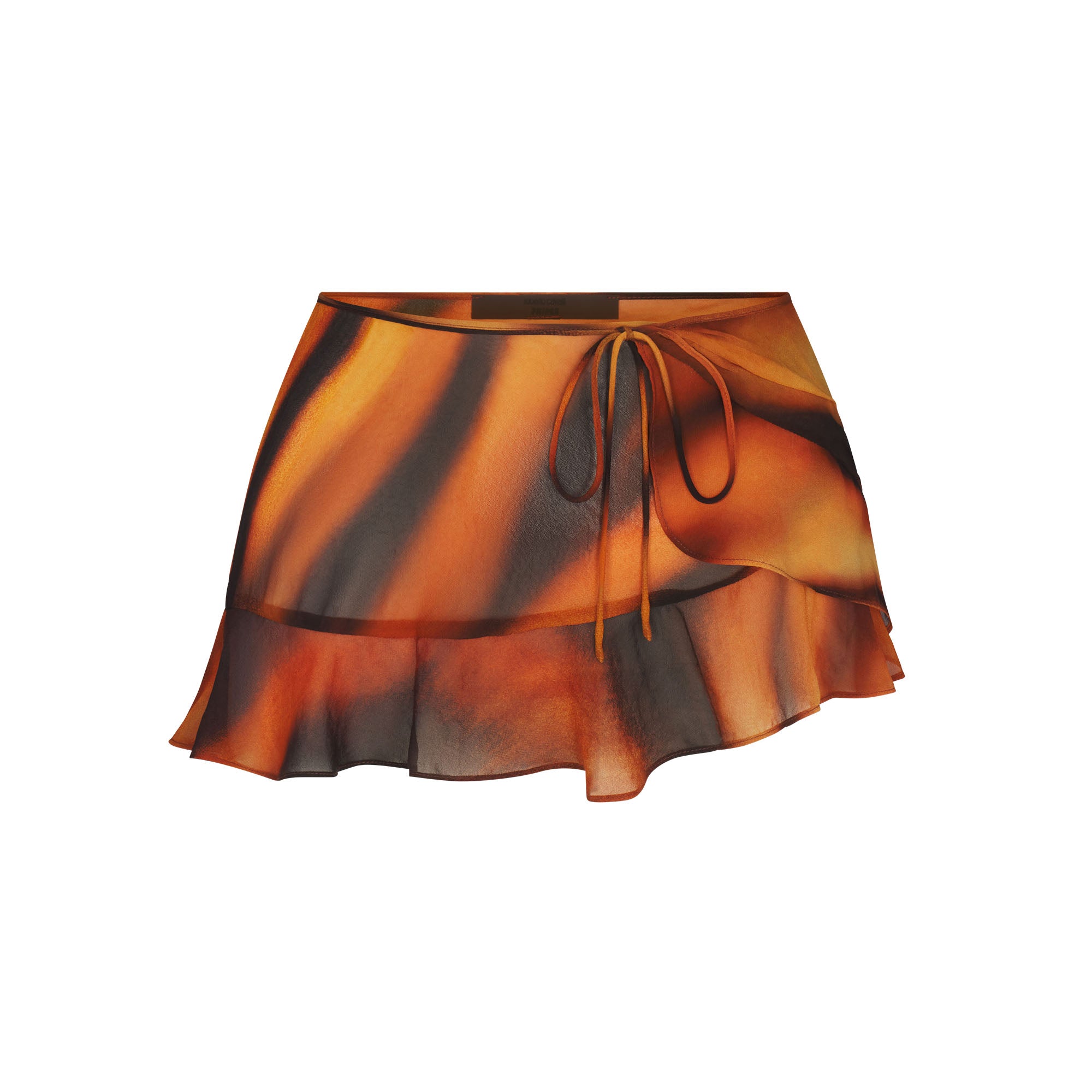 ROBERTO CAVALLI X SKIMS TIE SIDE MINI SKIRT | TIGER FACE PRINT