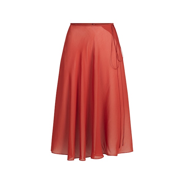MINIMAL SWIM COVER UP MIDI SKIRT | AUBURN FLAT ON A WHITE BACKGROUND | FLT