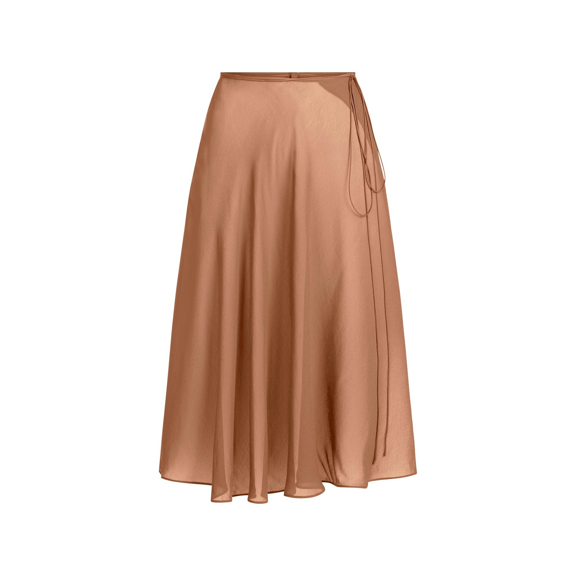 MINIMAL SWIM COVER UP MIDI SKIRT | CHESTNUT FLAT ON A WHITE BACKGROUND | FLT