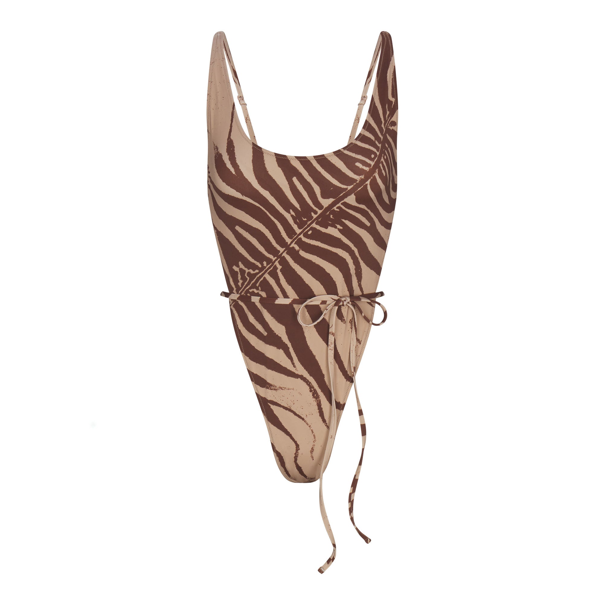 ROBERTO CAVALLI X SKIMS TIE WAIST ONE PIECE | ZEBRA PRINT