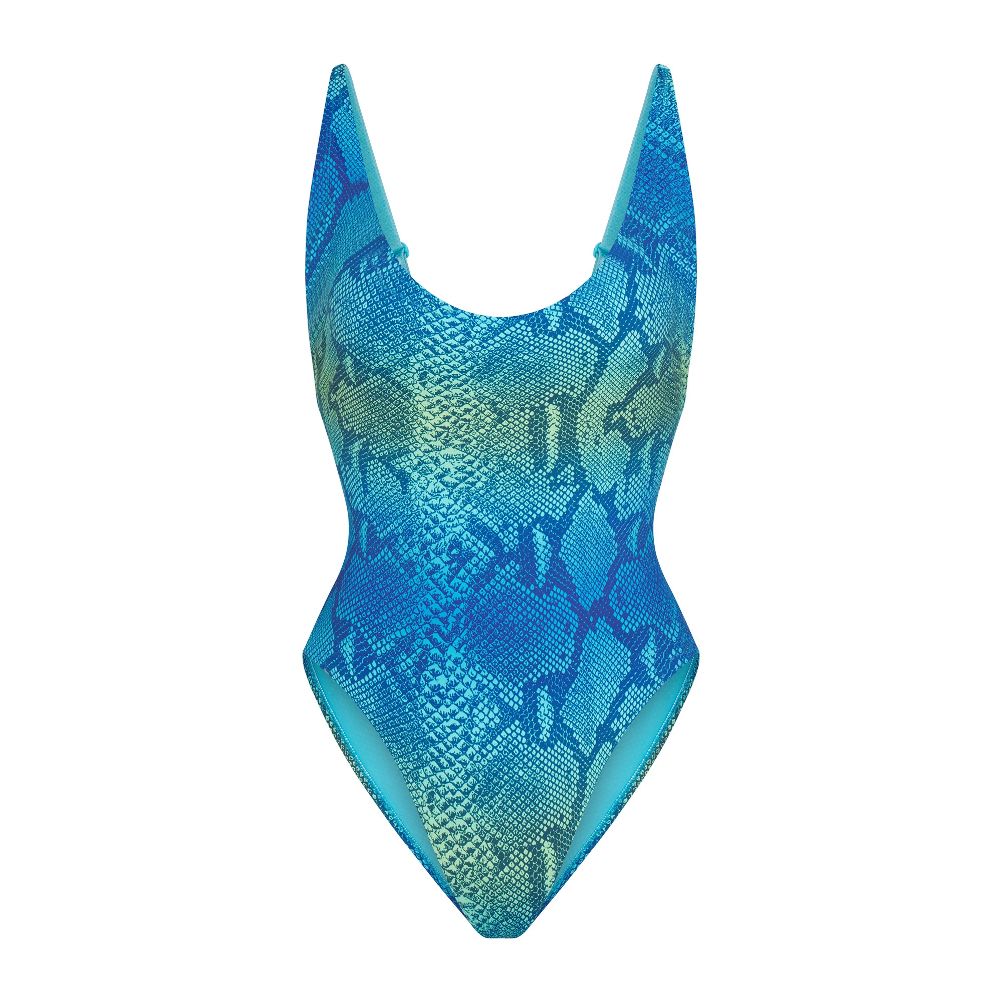 SIGNATURE SWIM SCOOP NECK ONE PIECE | AQUA OMBRE SNAKE | SKIMS