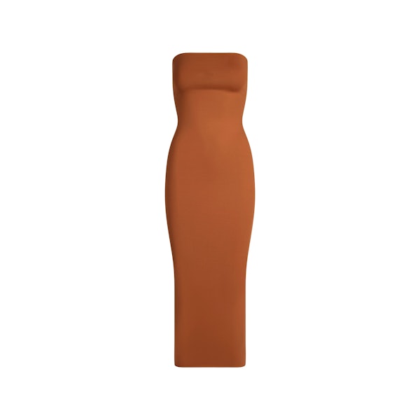 MINIMAL SWIM CONVERTIBLE TUBE DRESS | BRONZE FLAT ON A WHITE BACKGROUND | FLT