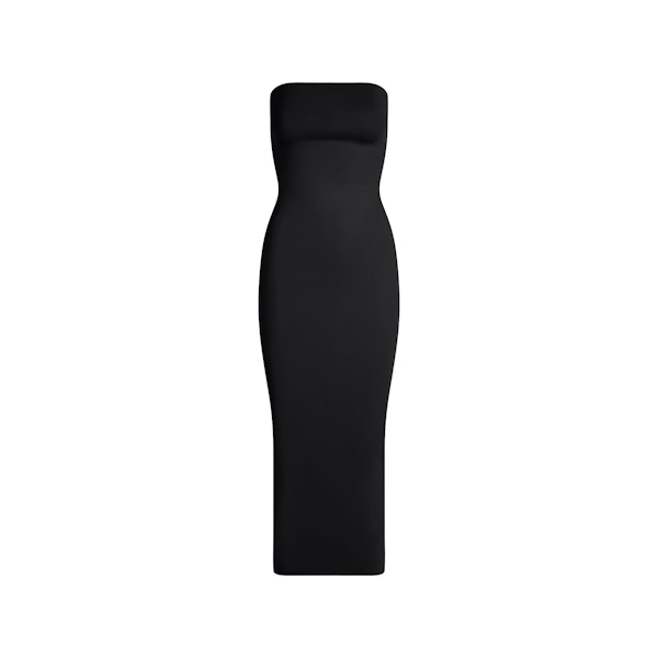 MINIMAL SWIM CONVERTIBLE TUBE DRESS | OBSIDIAN FLAT ON A WHITE BACKGROUND | FLT