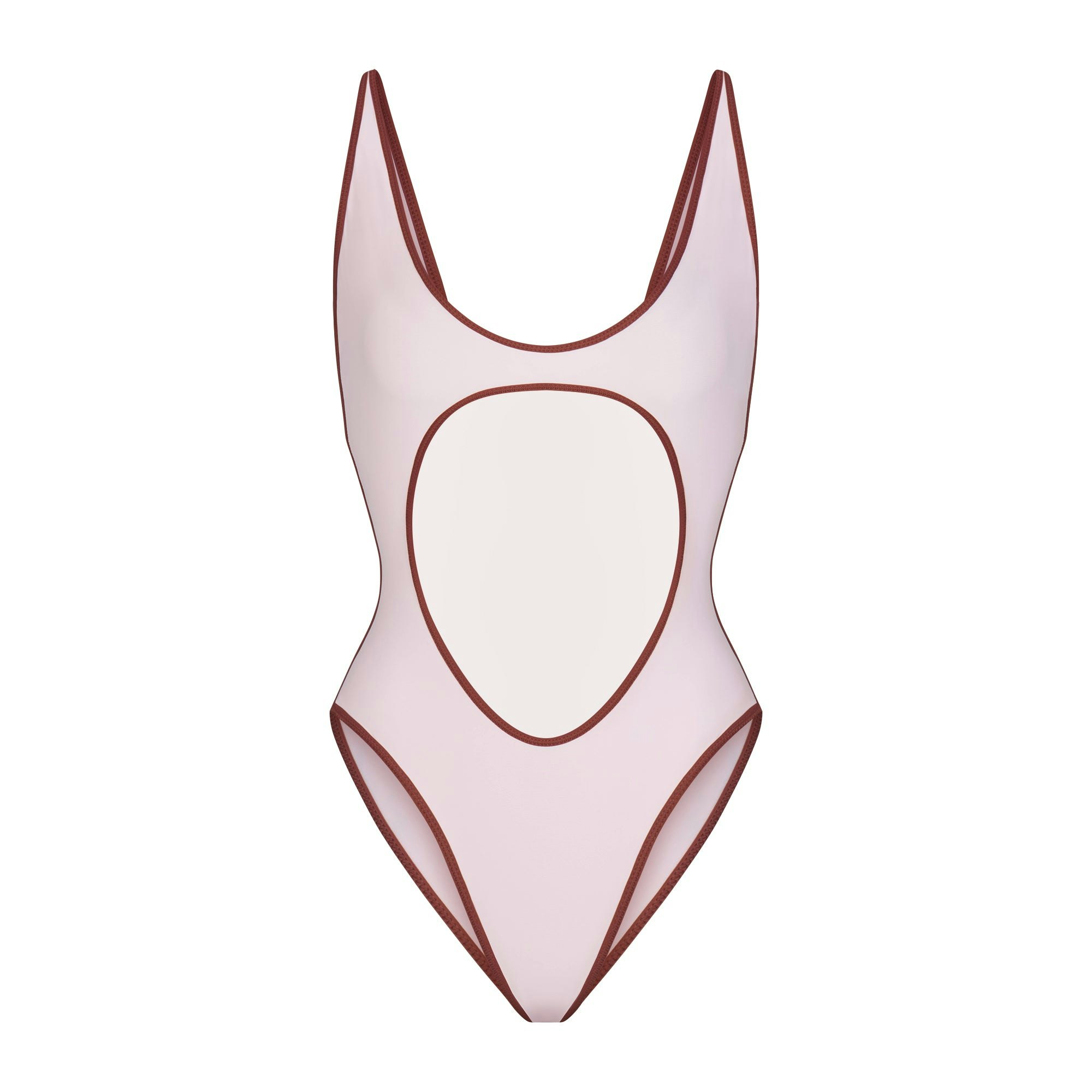 SIGNATURE SWIM CUT OUT ONE PIECE | CHERRY BLOSSOM CONTRAST LAYS FLAT ON A WHITE BACKGROUND | FLT