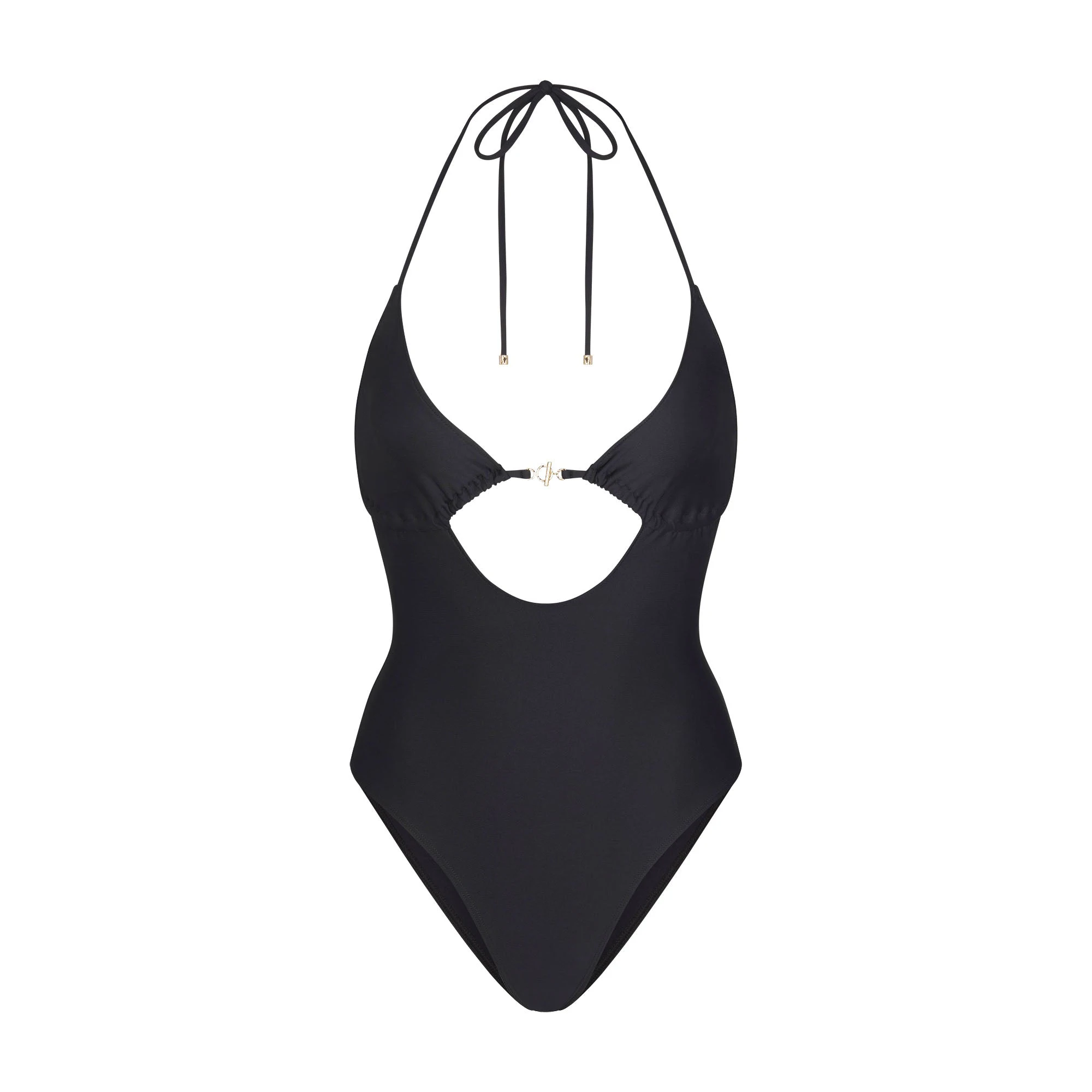 ICONIC SWIM HARDWARE ONE PIECE | OBSIDIAN FLAT ON A WHITE BACKGROUND | FLT