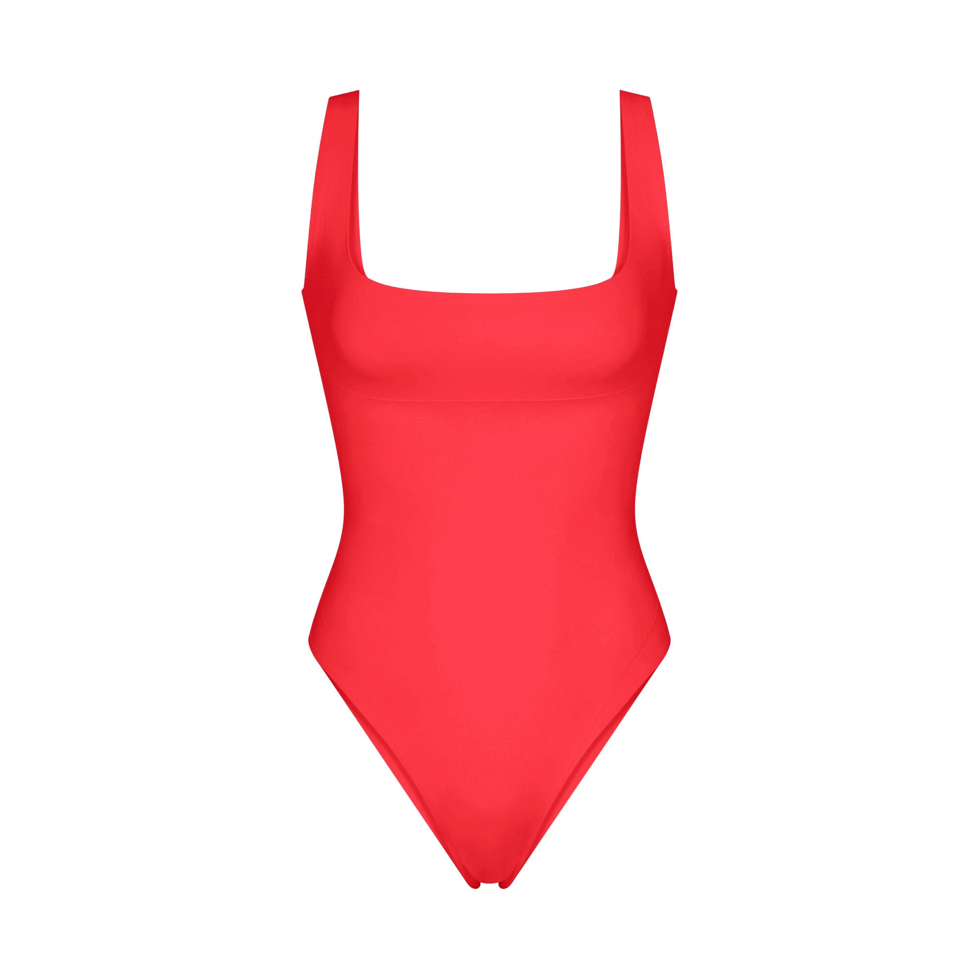 ICONIC SWIM SNATCHING ONE PIECE | CARMINE FLAT ON A WHITE BACKGROUND | FLT