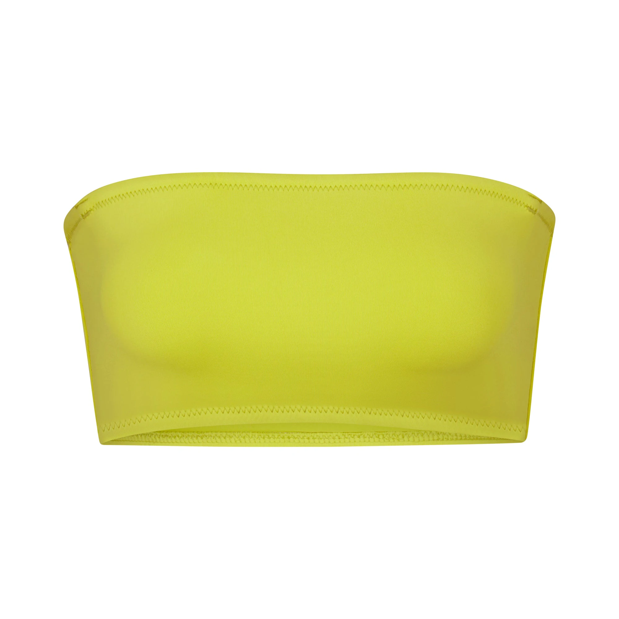 SWIM BANDEAU BIKINI TOP LAYS FLAT ON A WHITE BACKGROUND